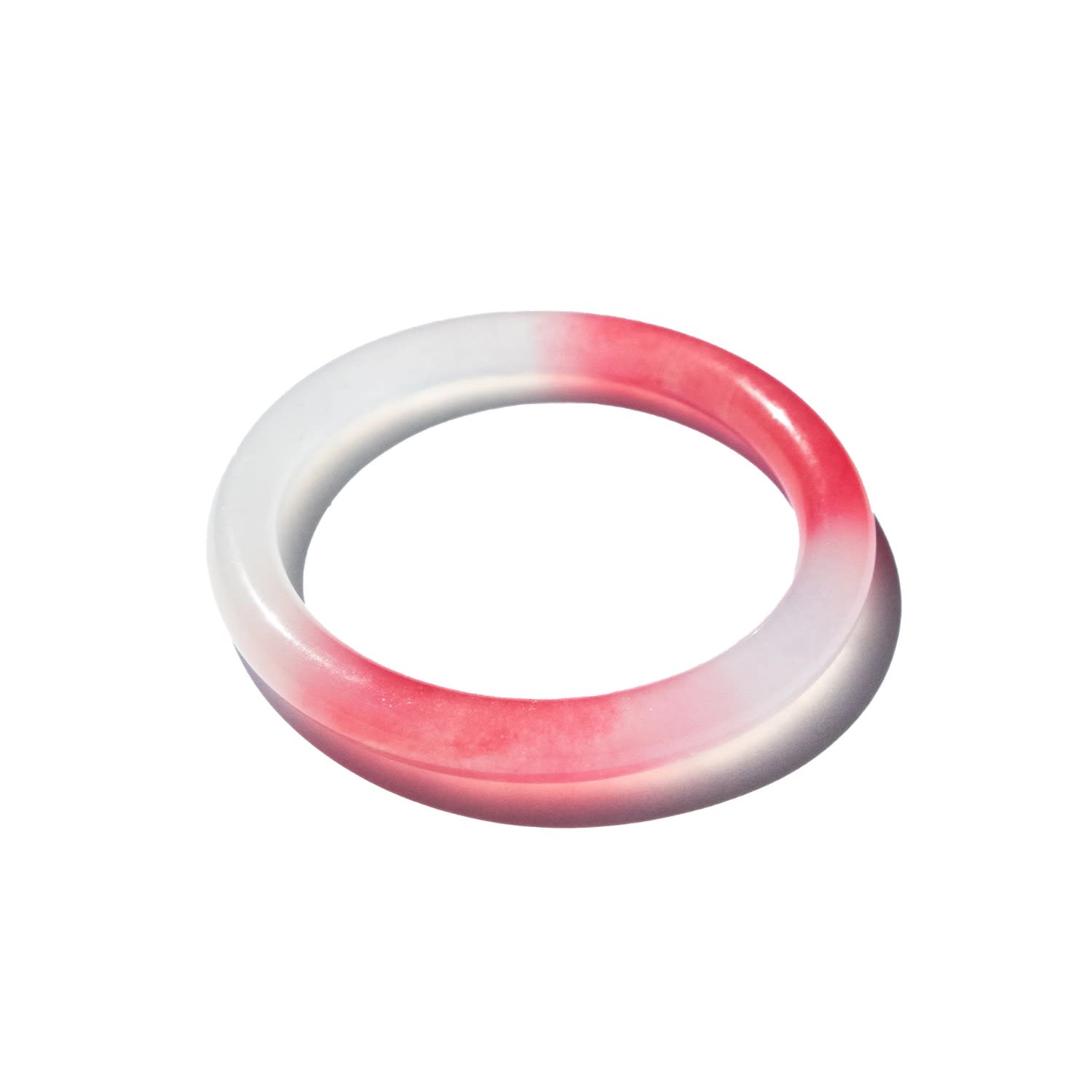 Blush Skinny Round Jade Stone Bangle - Pink Ombre