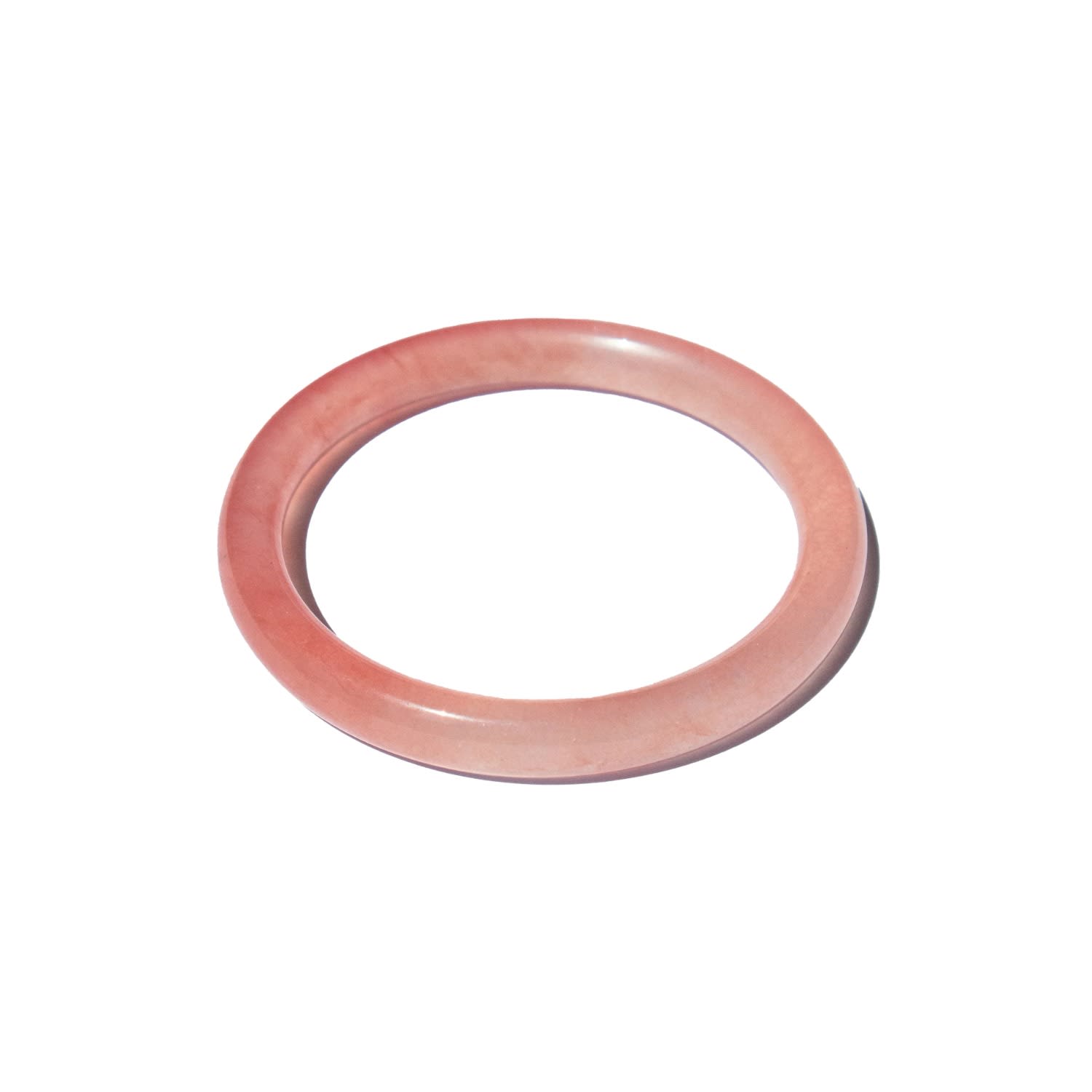 Blush Skinny Round Jade Stone Bangle - Pink