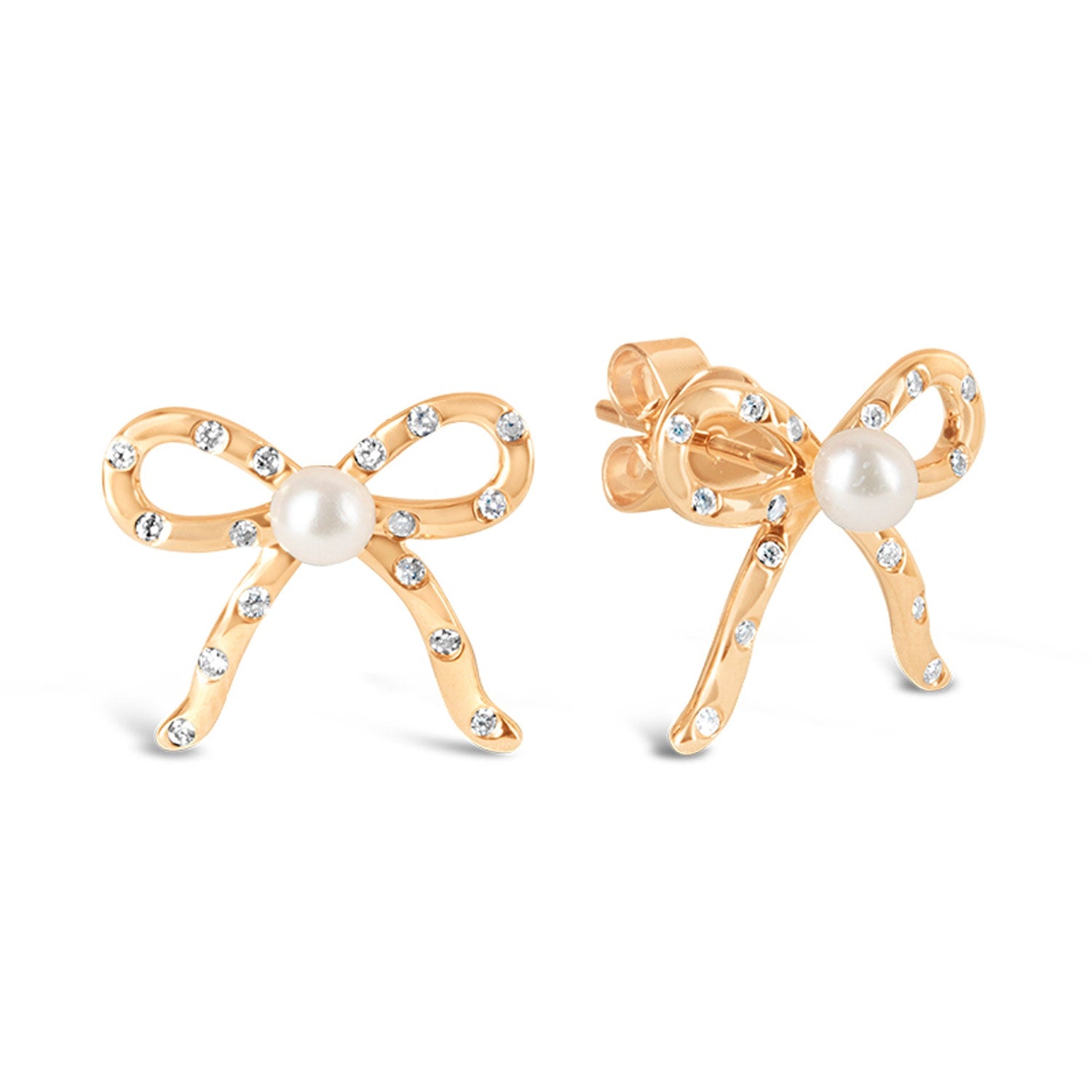 Blushing Bow Earrings - Gold