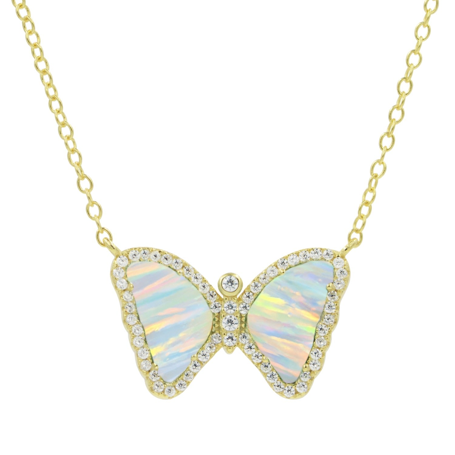 Mini Opal Butterfly White