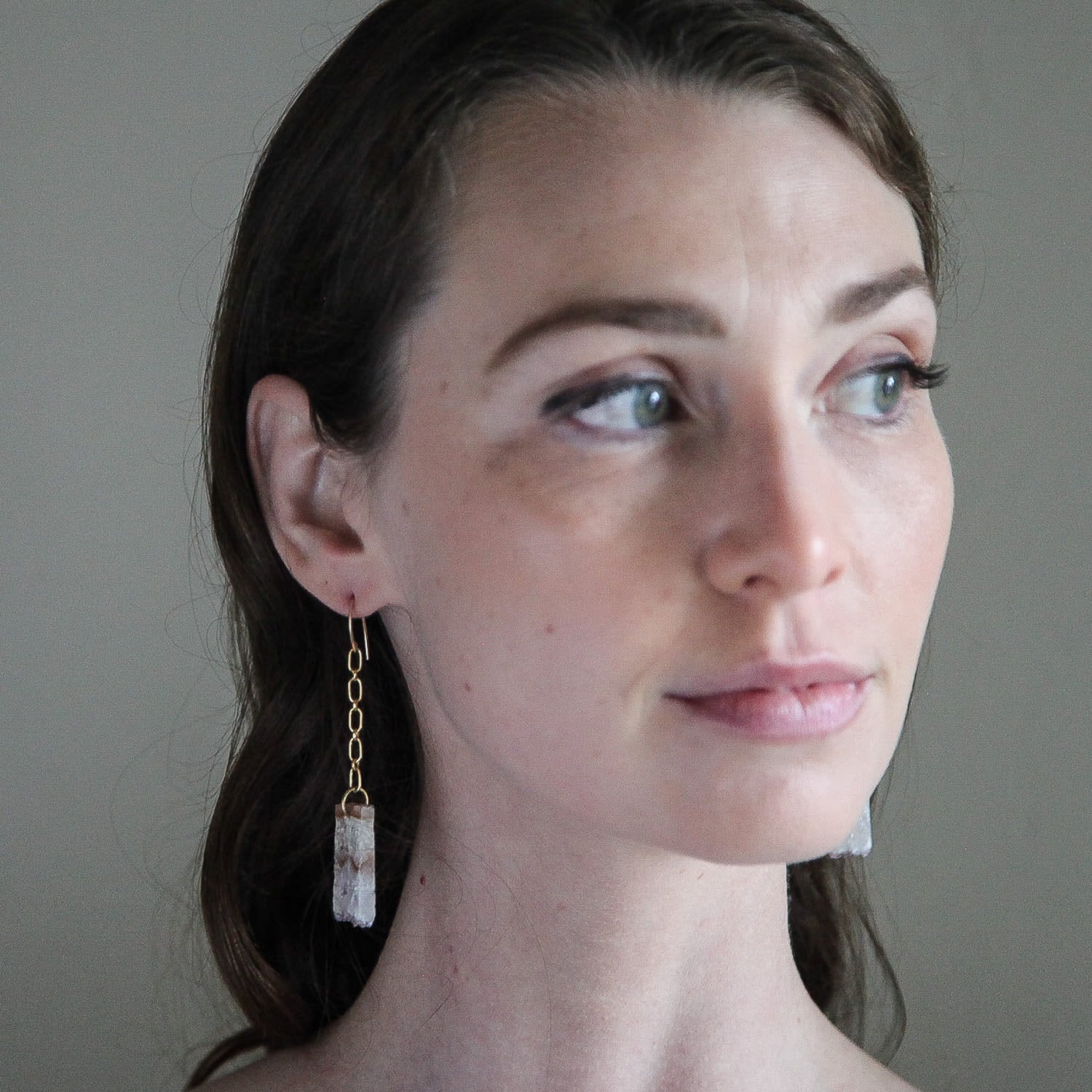 Bohemian Amethyst Slice Earrings - Gold-Filled