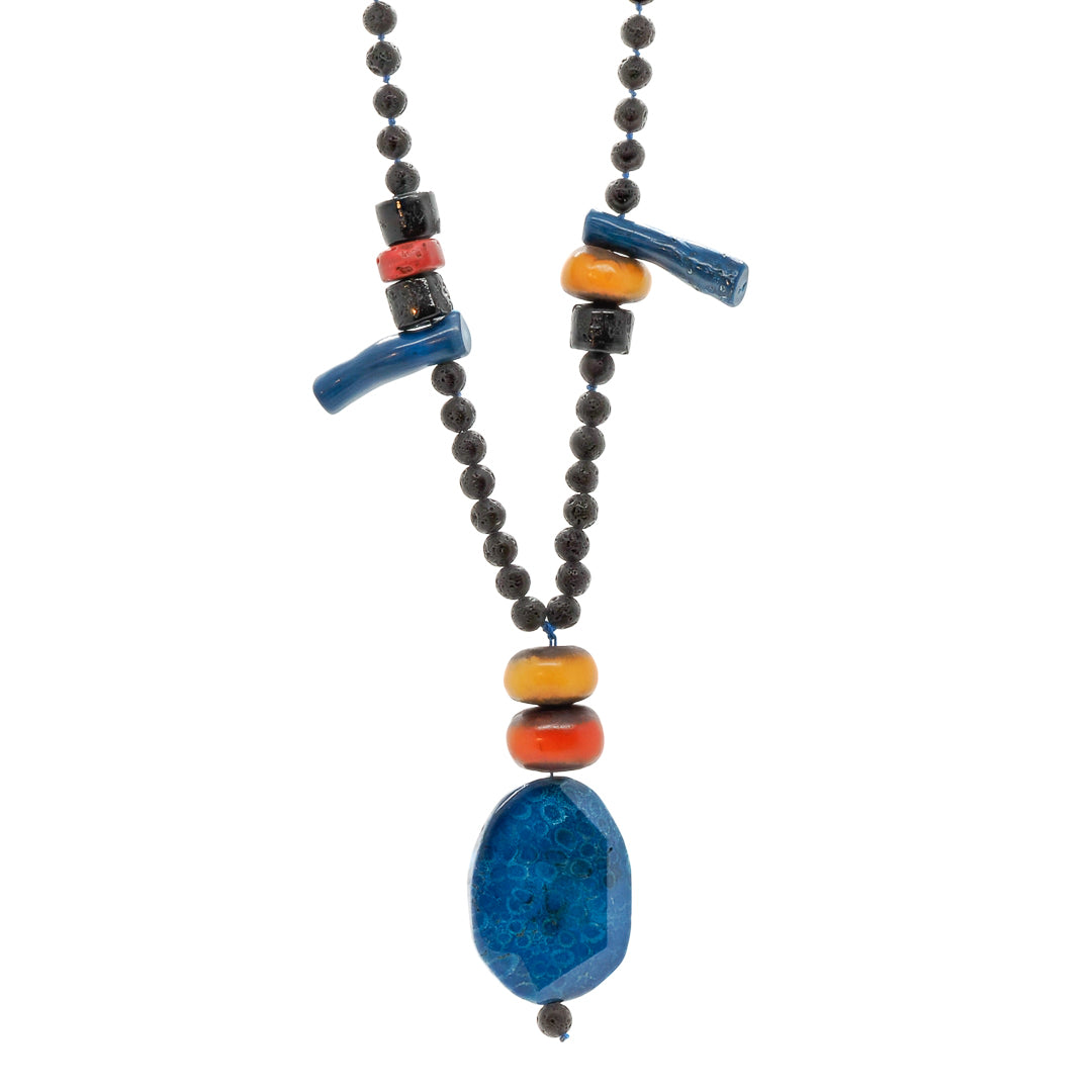 Bohemian Beaded Unique Long Necklace-Black