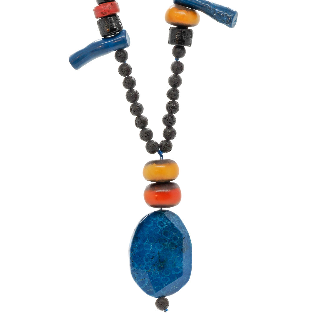 Bohemian Beaded Unique Long Necklace-Black