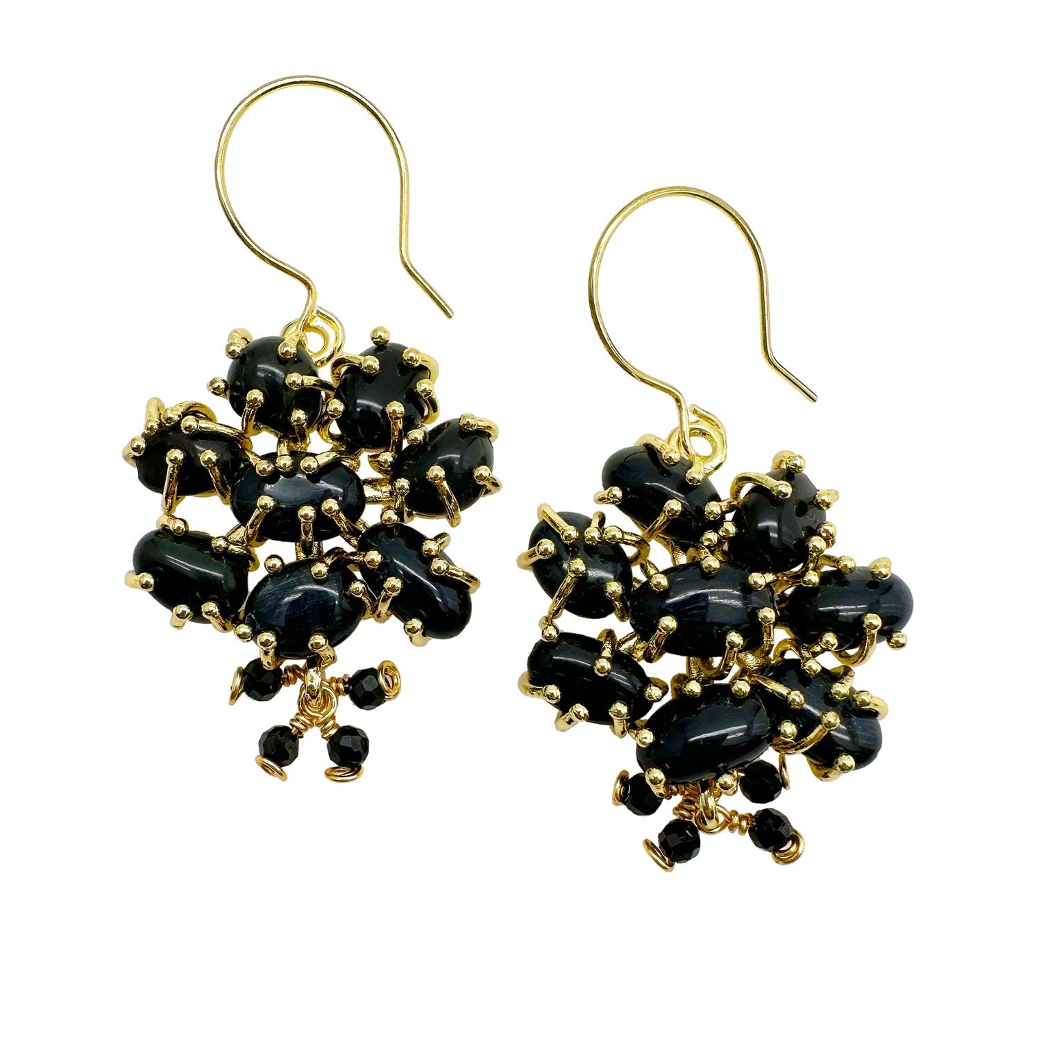 Bohemian Style Black Agate Earrings
