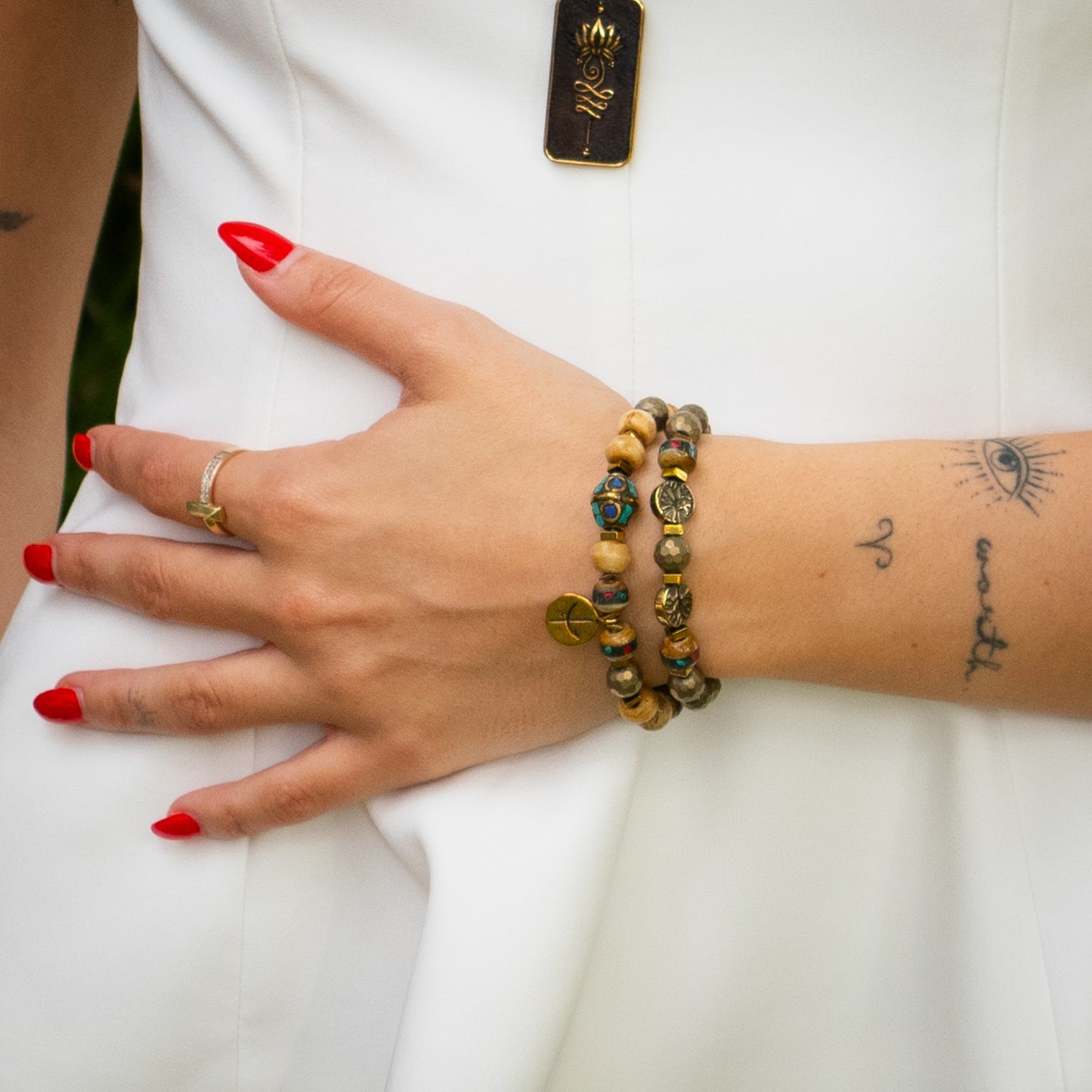 Boho Soul Nepal Meditation & Buddha Bead Bracelet Set - Brown