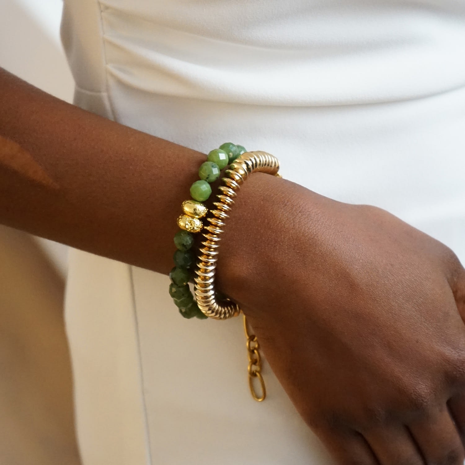 Bold Golden Beaded Bracelet Monopoli
