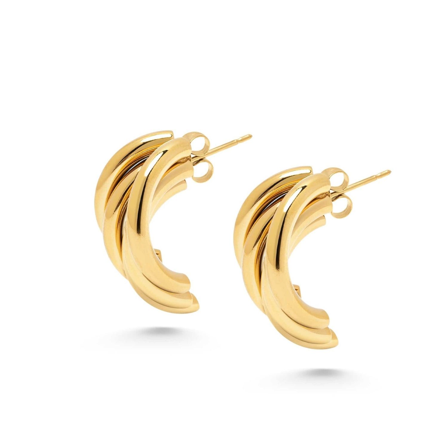 Bold Layered Hoops In Golds