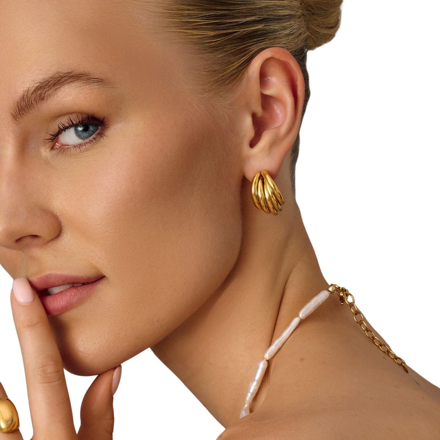 Bold Layered Hoops In Golds