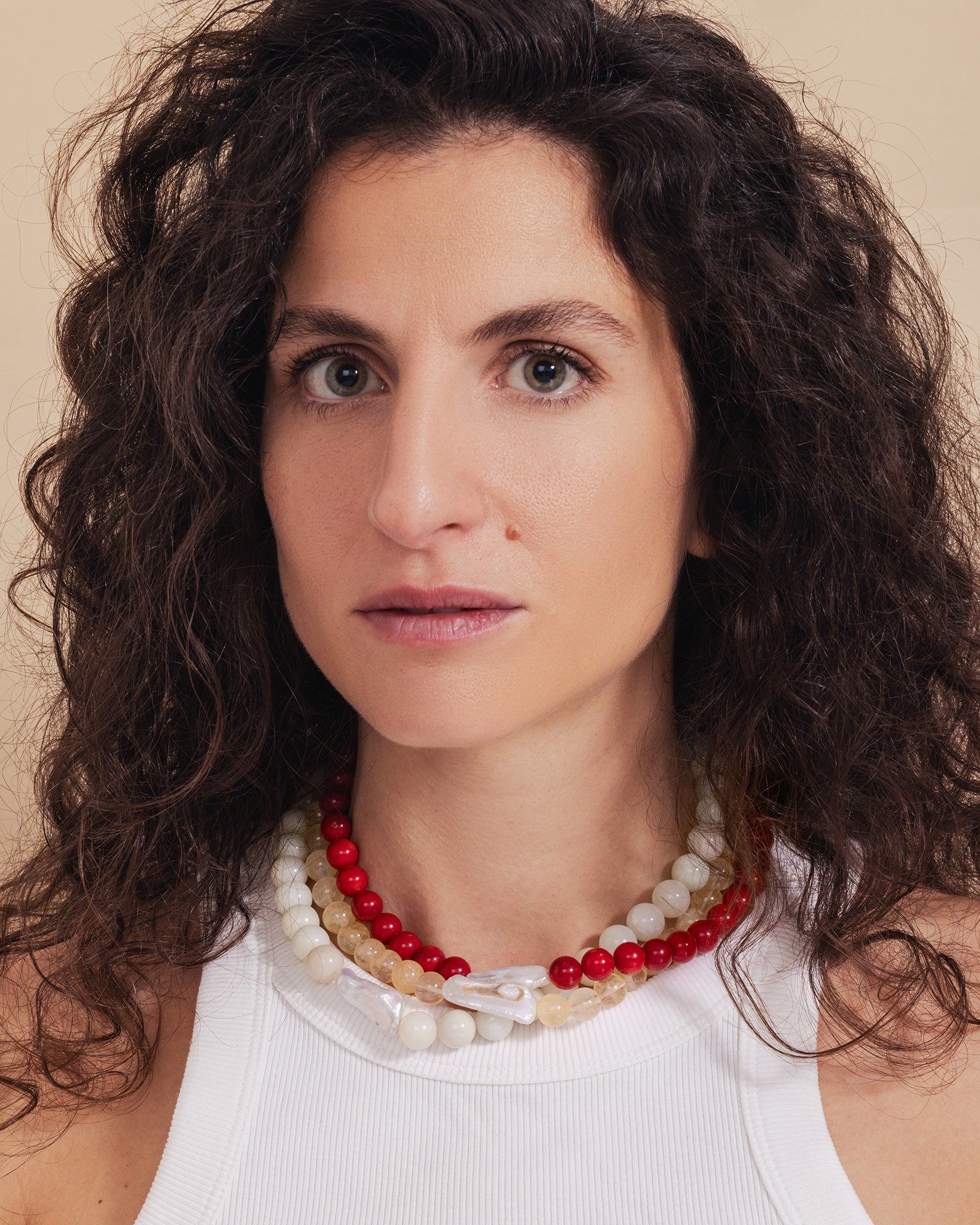 Bonbon Necklace With Citrine & Pearl Accent