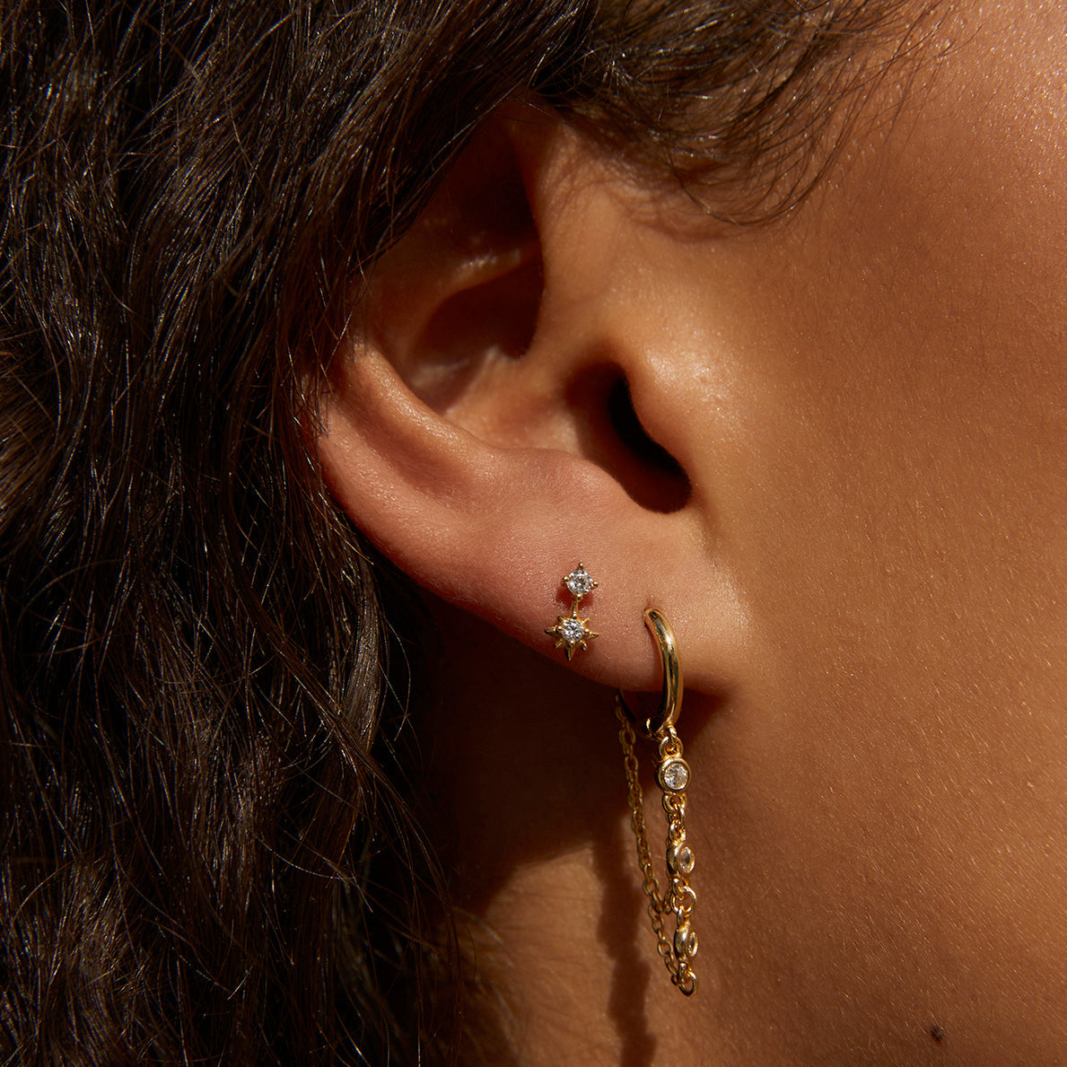 Bonnie Gold Single Stud Earrings