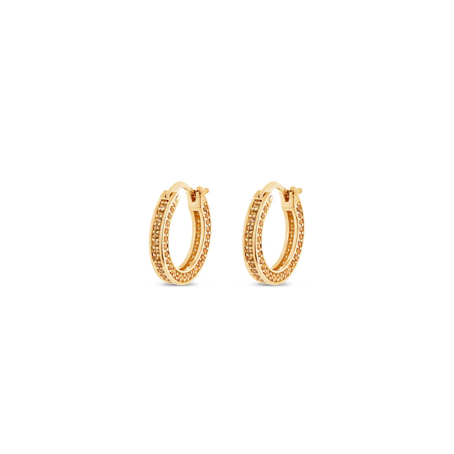 Boundless Earrings With Man Made Cz Diamond Stimulant In Sterling Silver & 18K Gold Vermeil