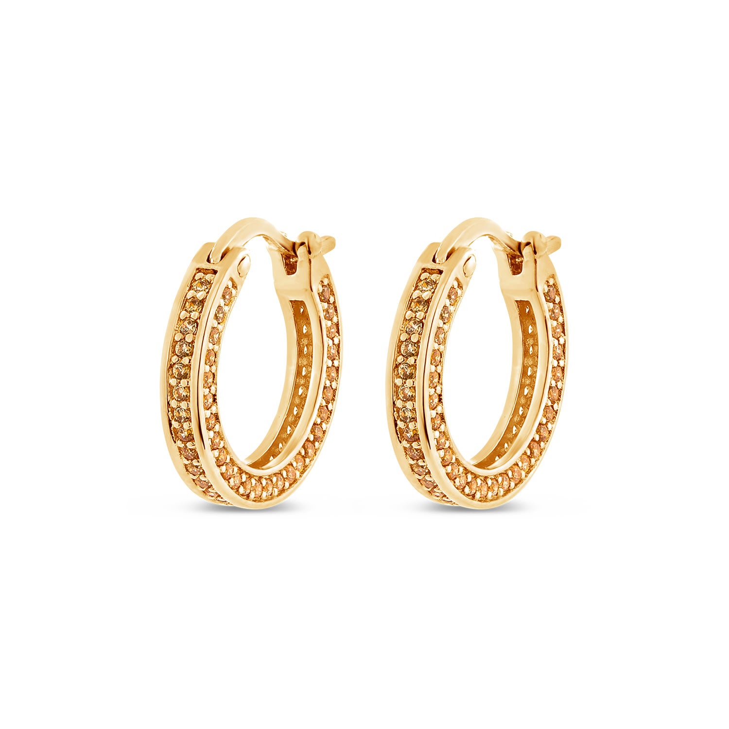 Boundless Earrings With Man Made Cz Diamond Stimulant In Sterling Silver & 18K Gold Vermeil