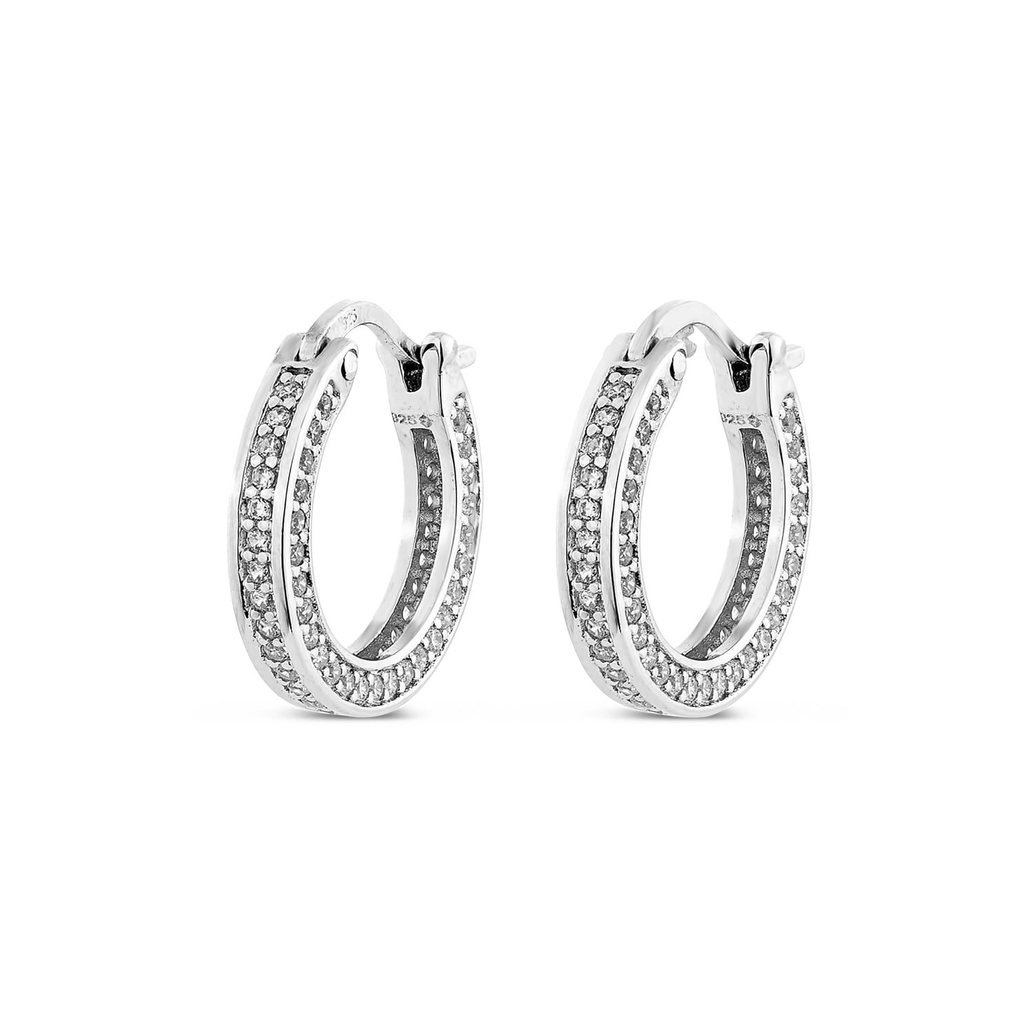 Boundless Earrings With Man Made Cz Diamond Stimulant In Sterling Silver