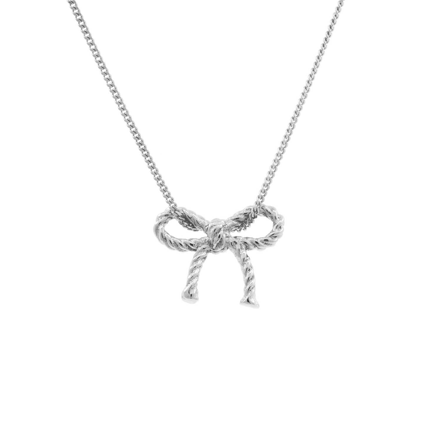 Bow Necklace – Silver