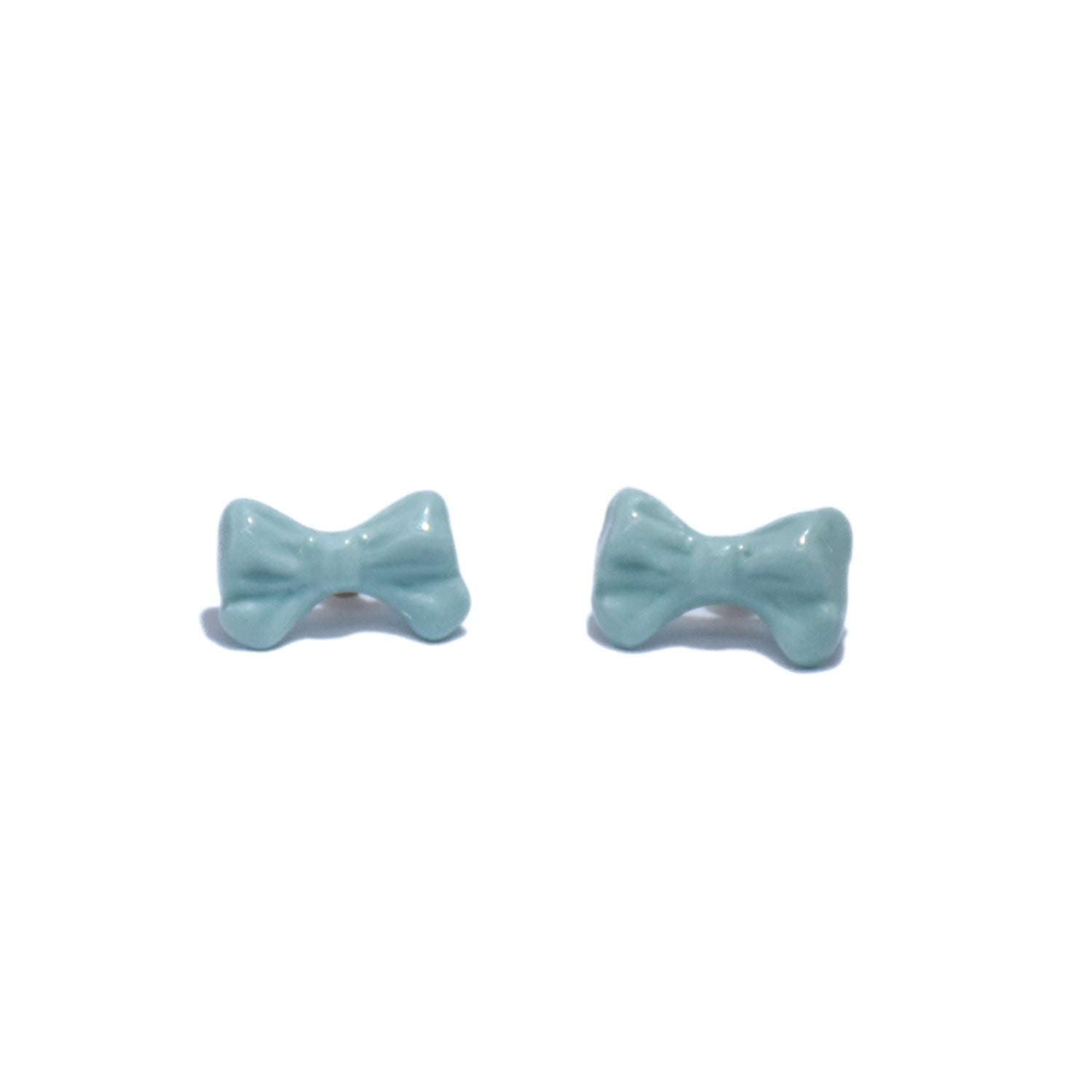 Bowtie Maniac Mini Bowtie Earrings Apple Green