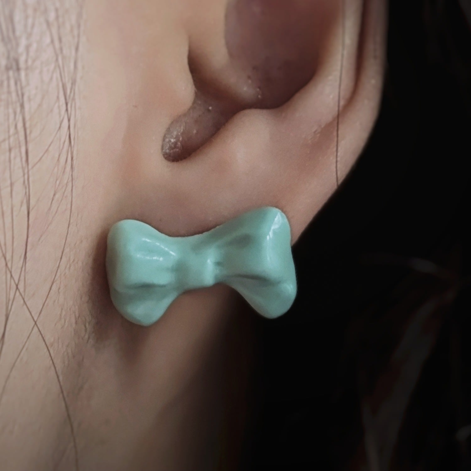 Bowtie Maniac Mini Bowtie Earrings Apple Green