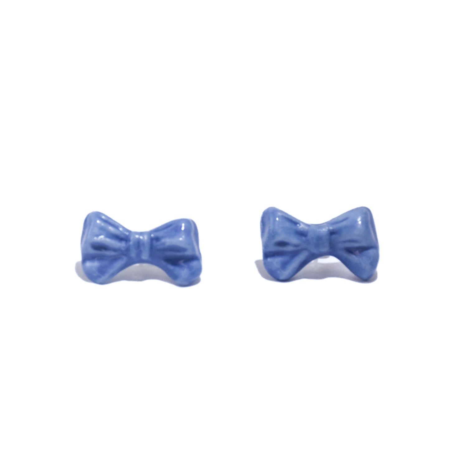 Bowtie Maniac Mini Bowtie Earrings Purple Blue