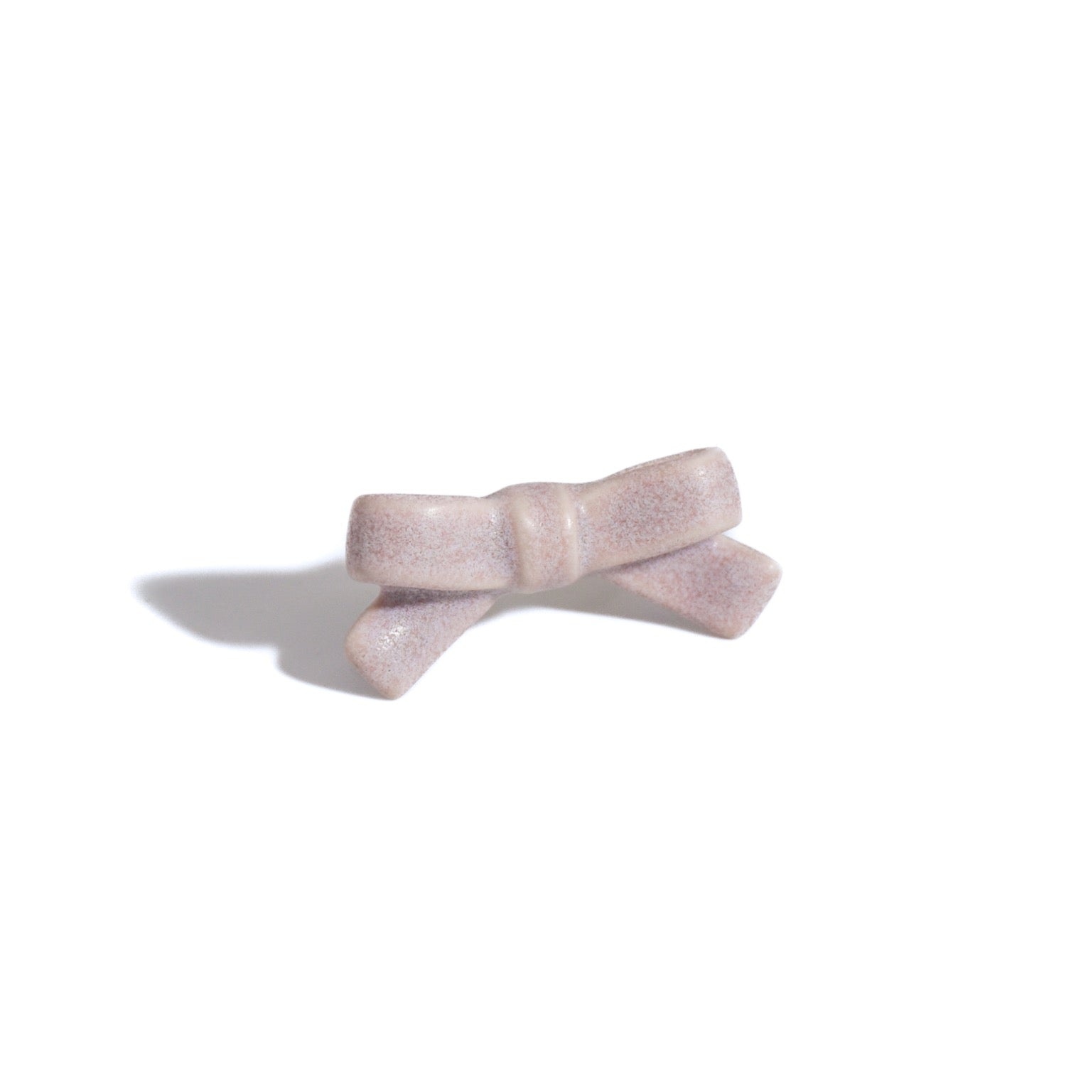 Bowtie Maniac Small Ribbon Ceramic Bowtie Gold Plated Brass Ring Rose Rock