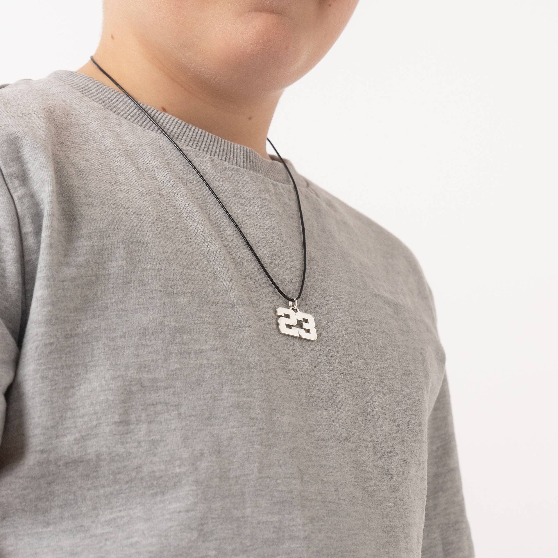Boys Team / Player Number Necklace in Sterling Silver