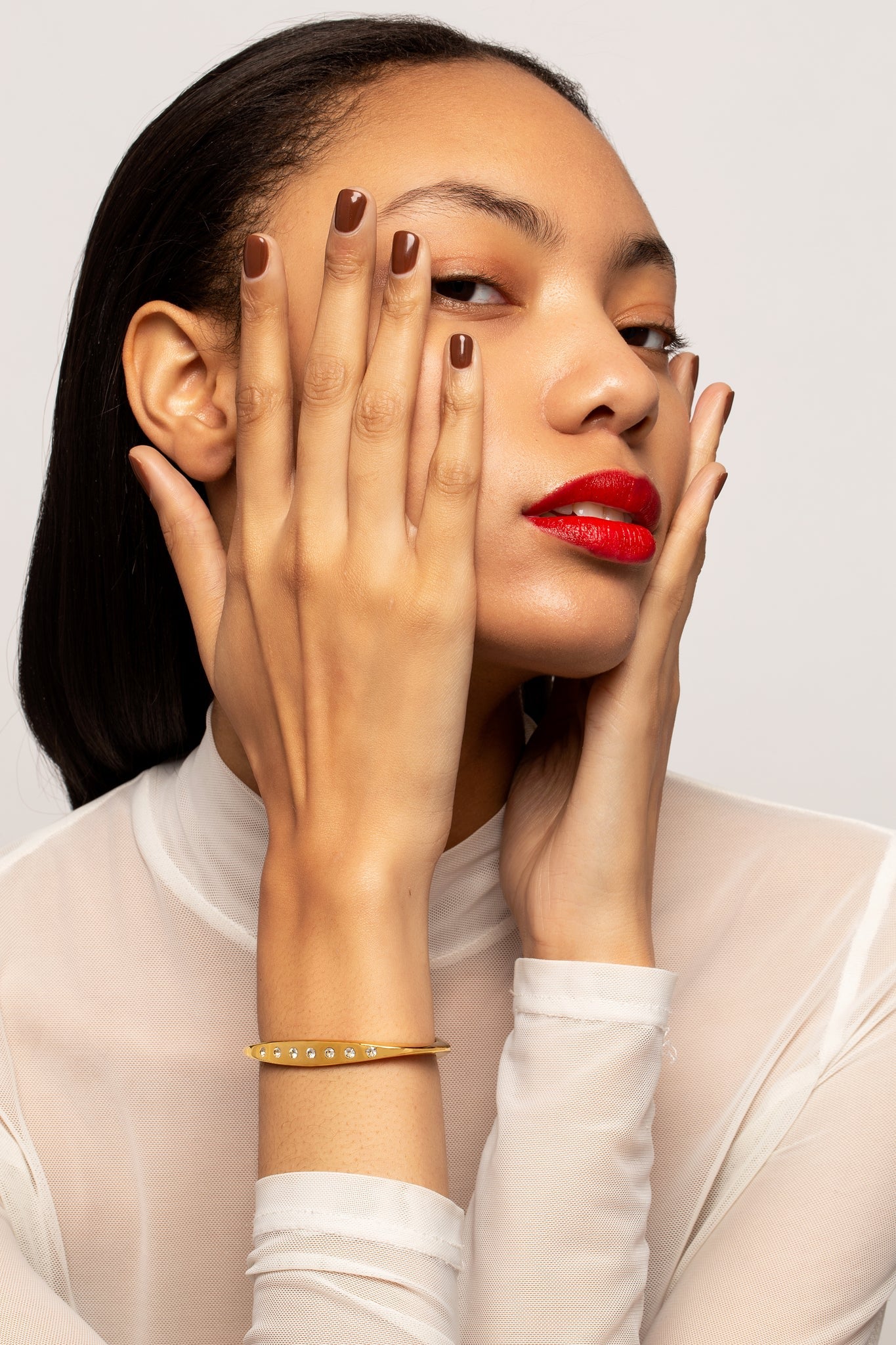 Gold Ellsworth Cuff With White Topaz