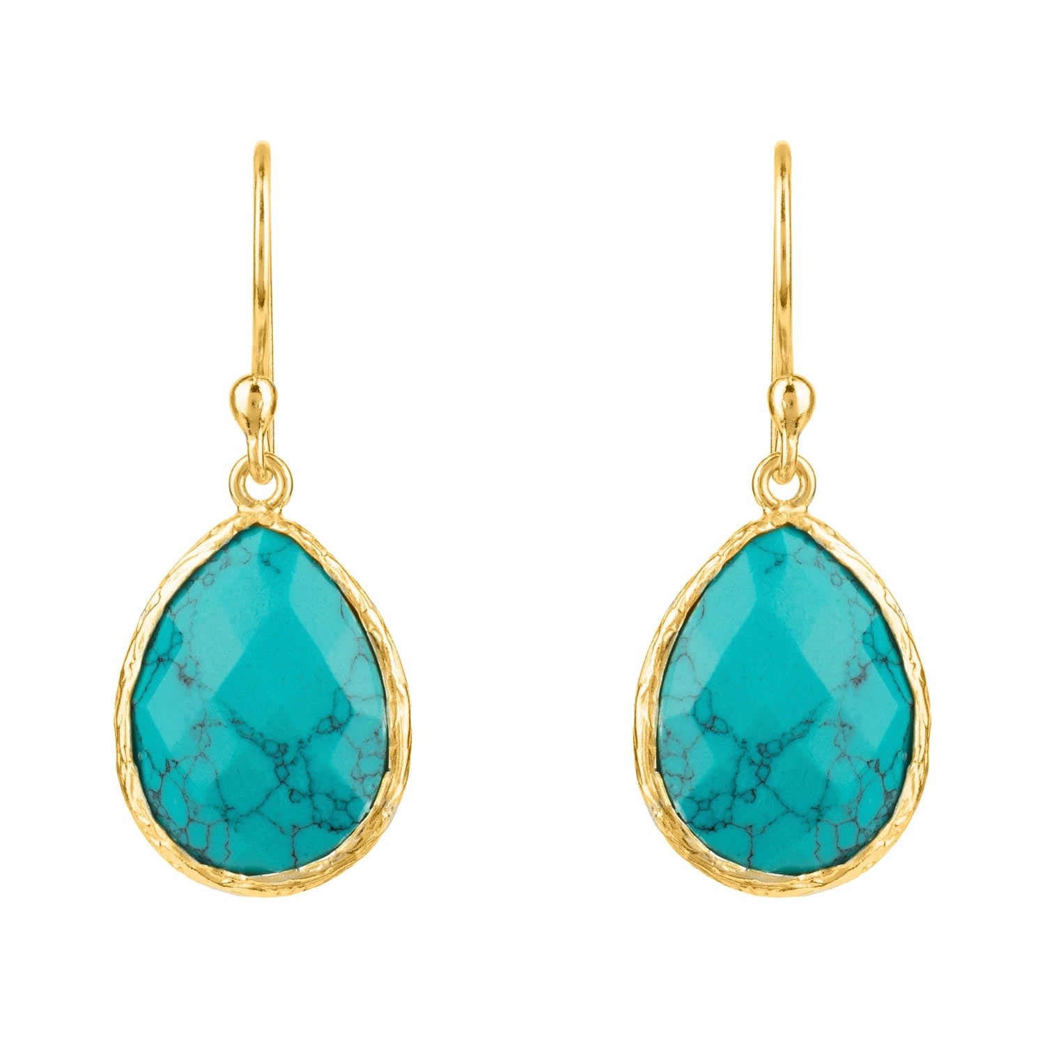 Petite Drop Earrings Arizona Turquoise Gold