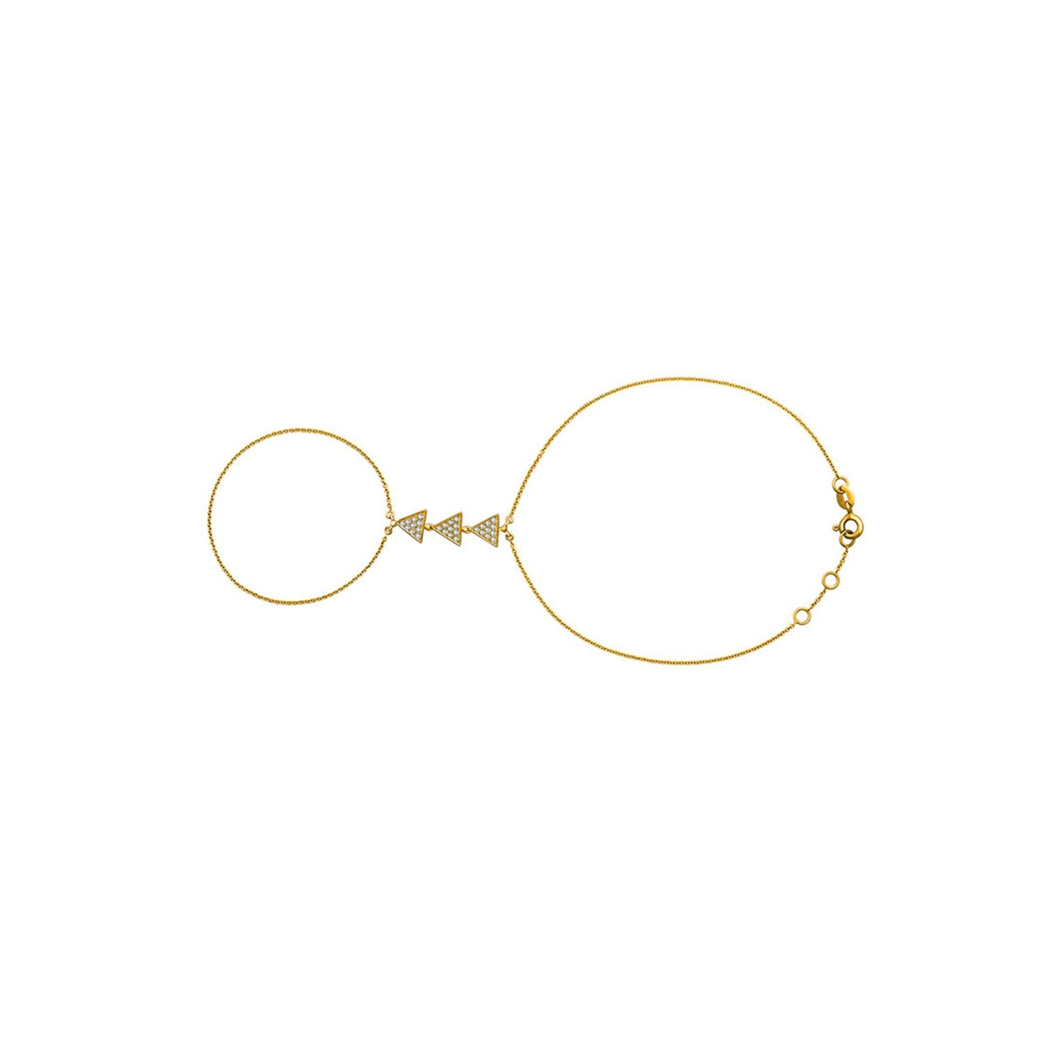 18K Yellow Gold Arrow Shape 2 Way Diamond Bracelet