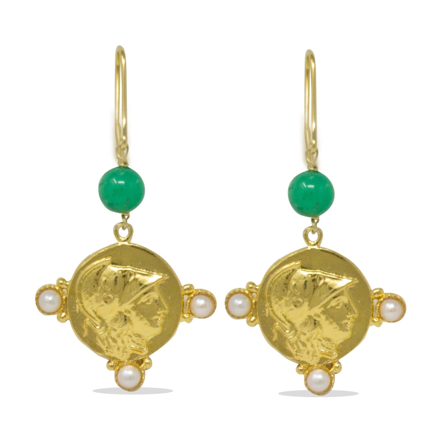 Athena Pearl & Chrysoprase Earrings