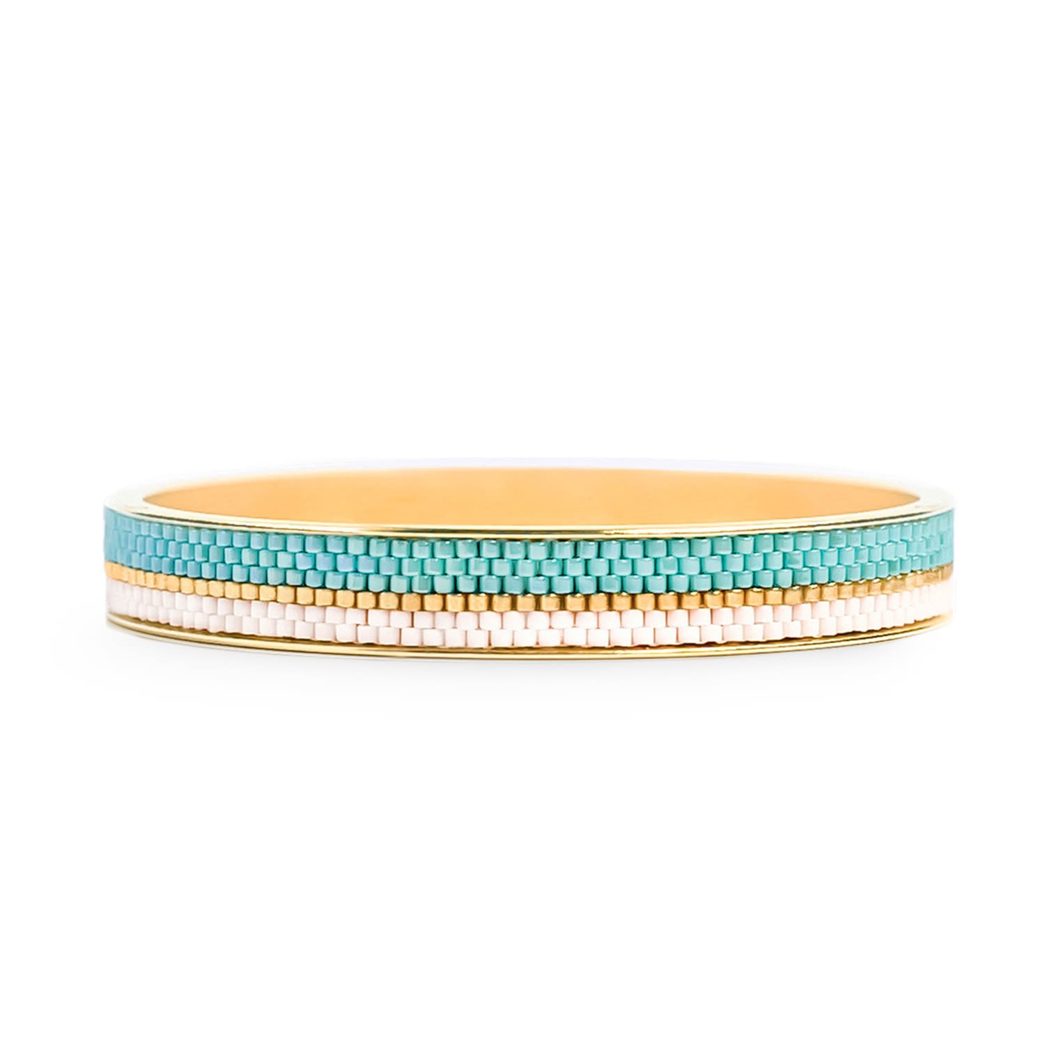 Everyday Gold Narrow Bangle - Turquoise