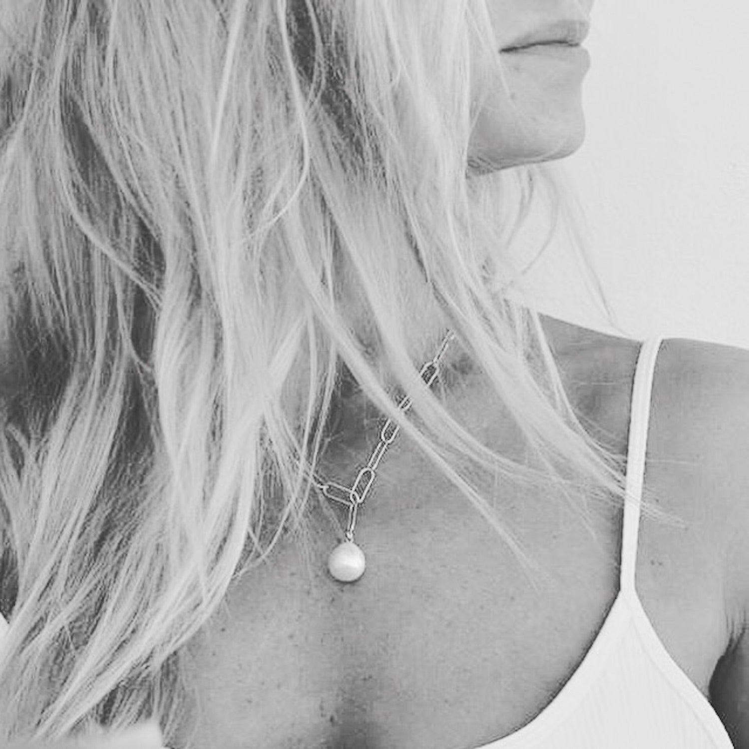 Aurelia Baroque Pearl Large Link Necklace - Gold