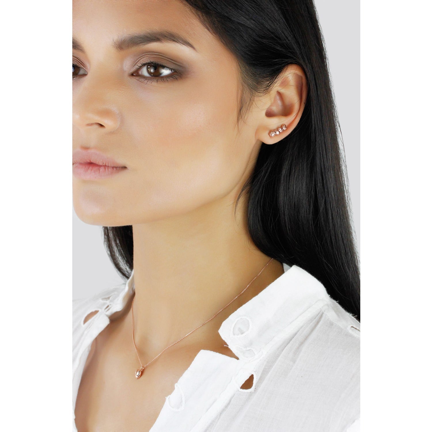 Ladybird Black Diamond Necklace – Silver - Wings Open