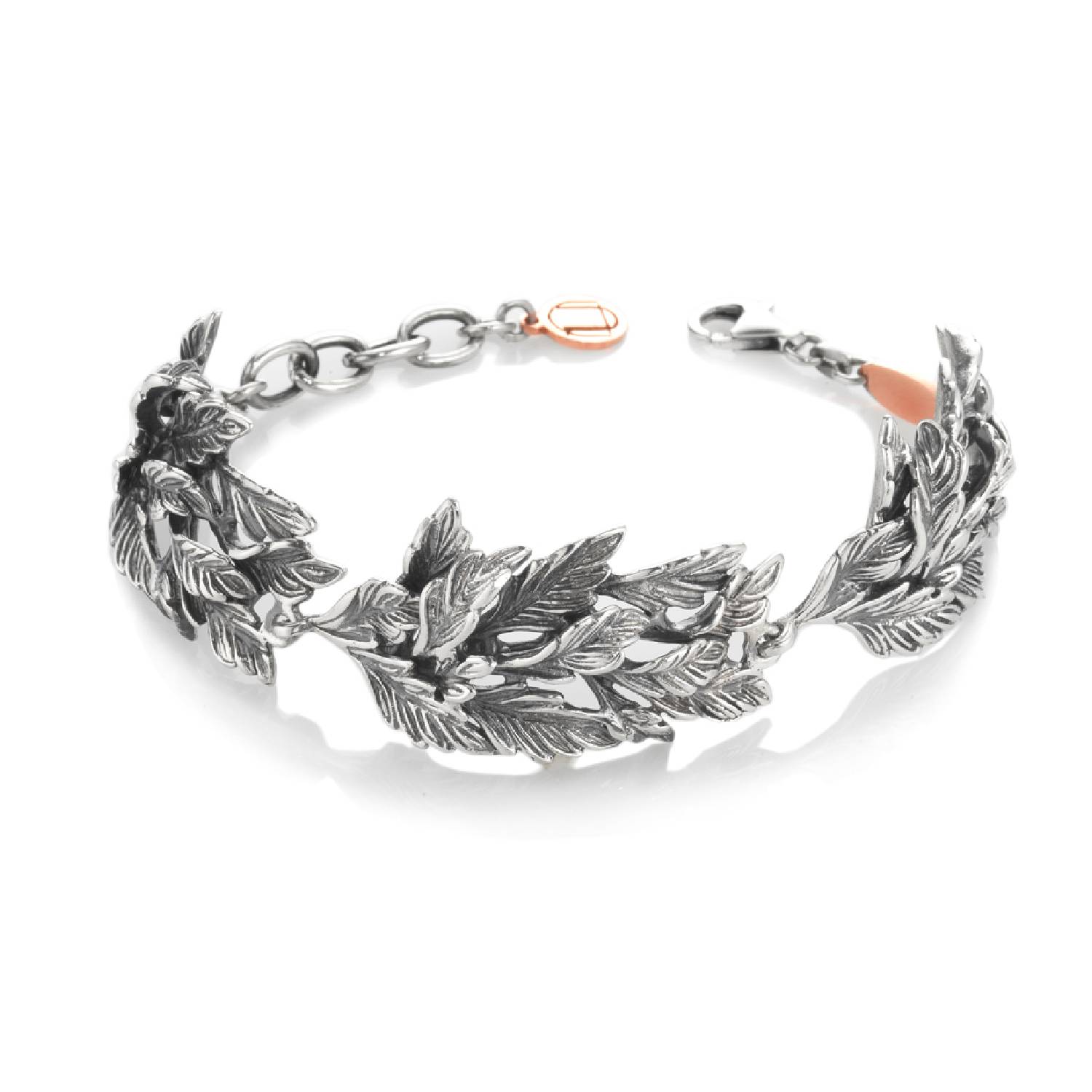 Leaf Bracelet In Sterling Silver – Handcrafted In Italy Amazonia Botanical Cuff