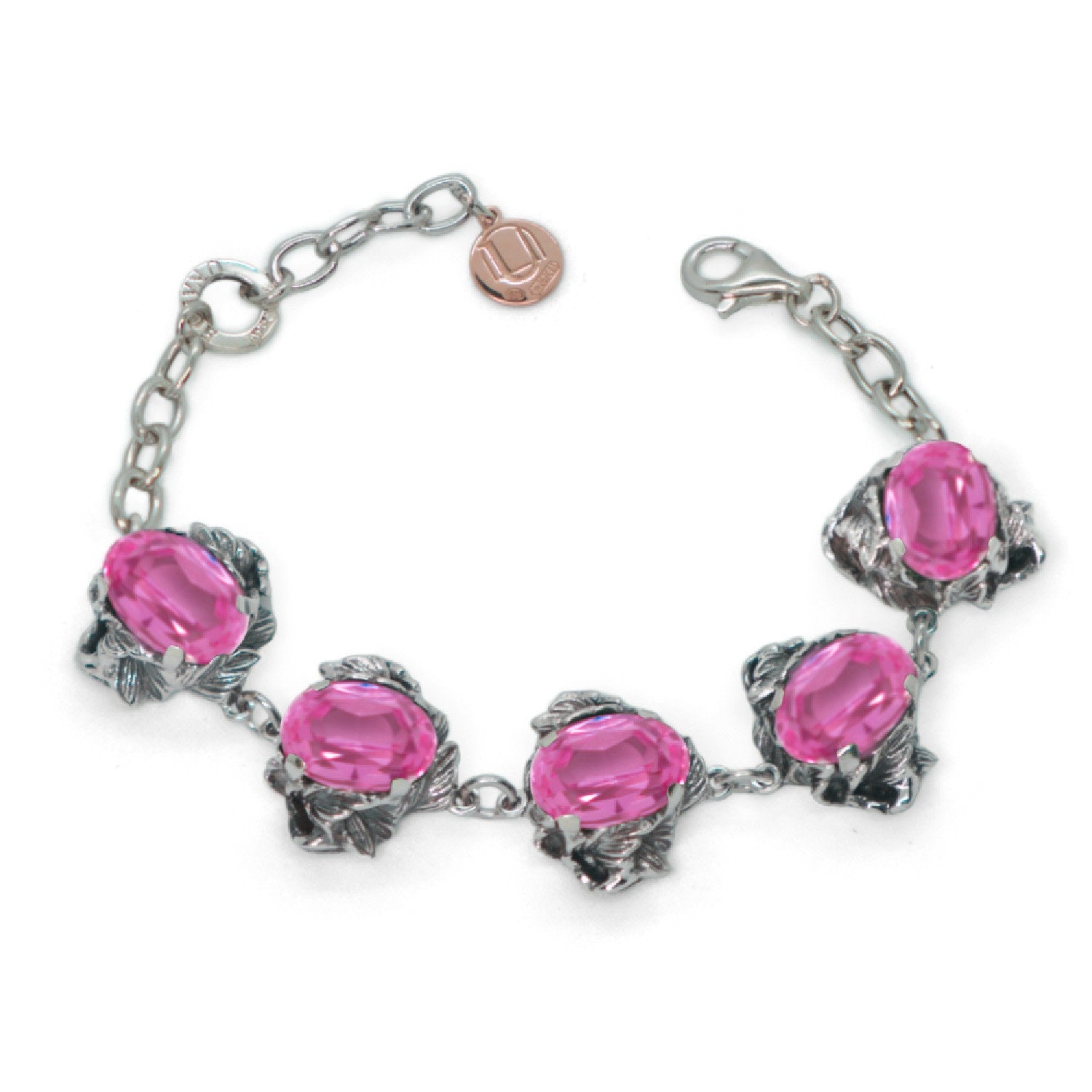 Bracelet Coleus Ovalis Silver With Pink Zirconia