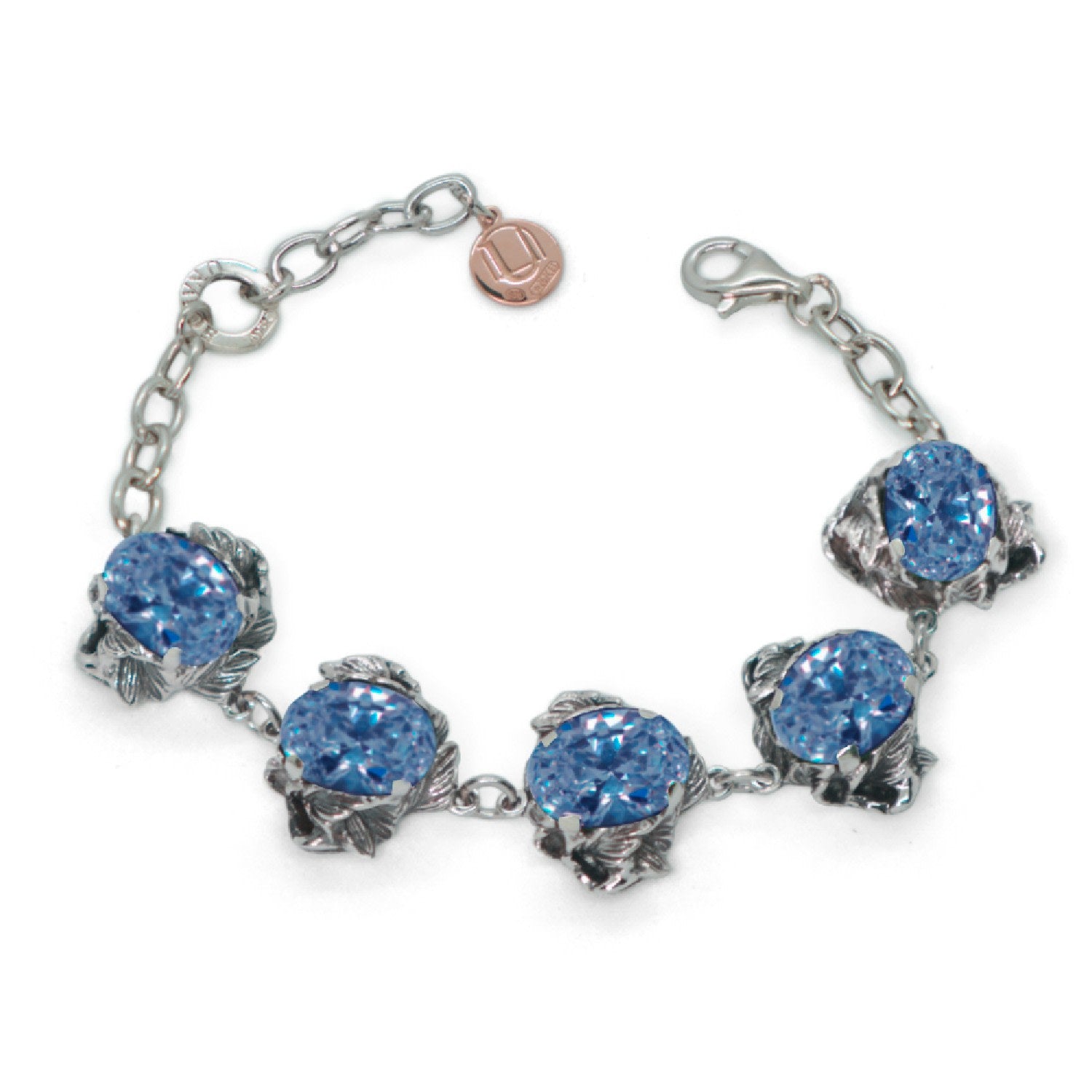 Bracelet Coleus Ovalis Silver With Royal Blue Zirconia