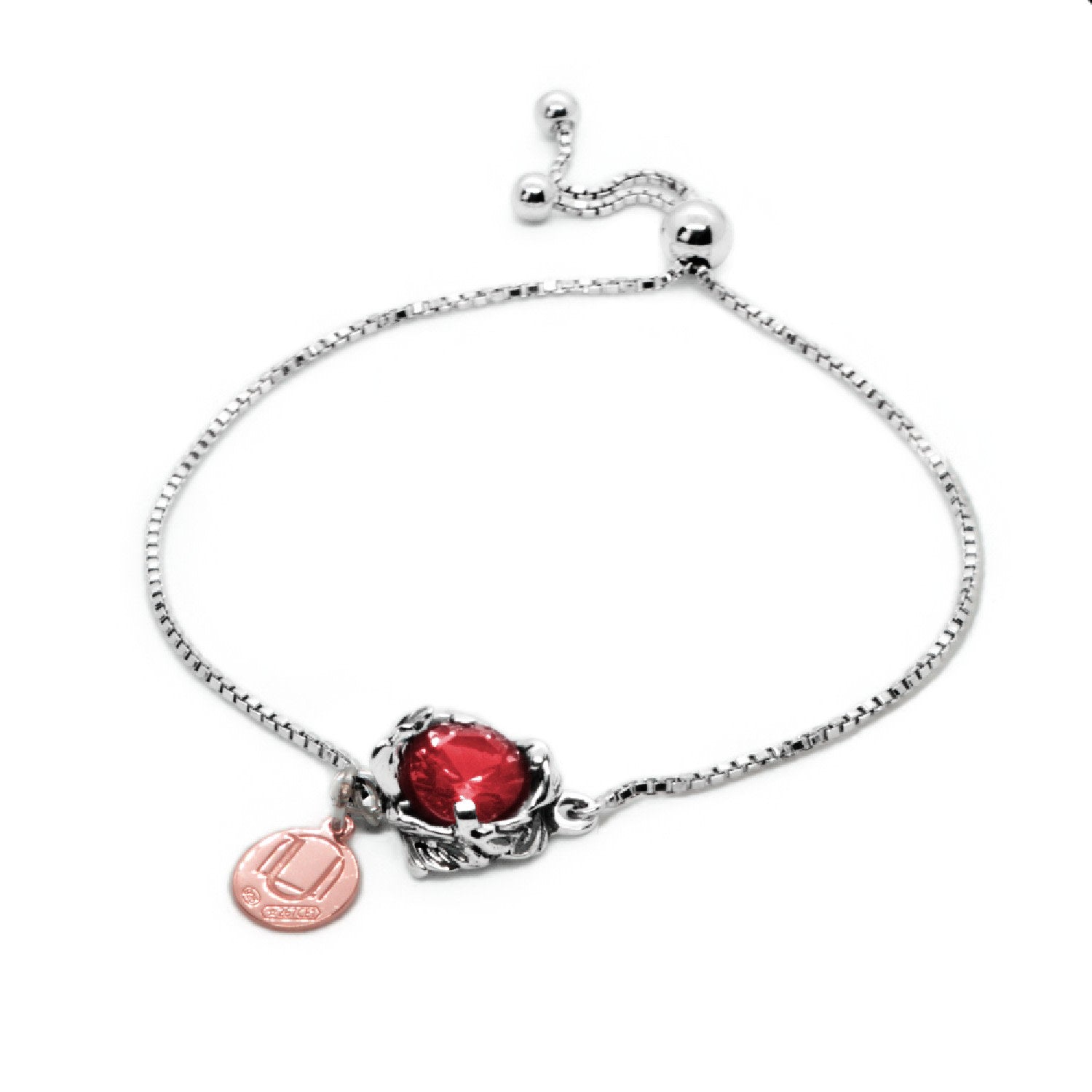 Bracelet Coleus Silver With Red Zirconia