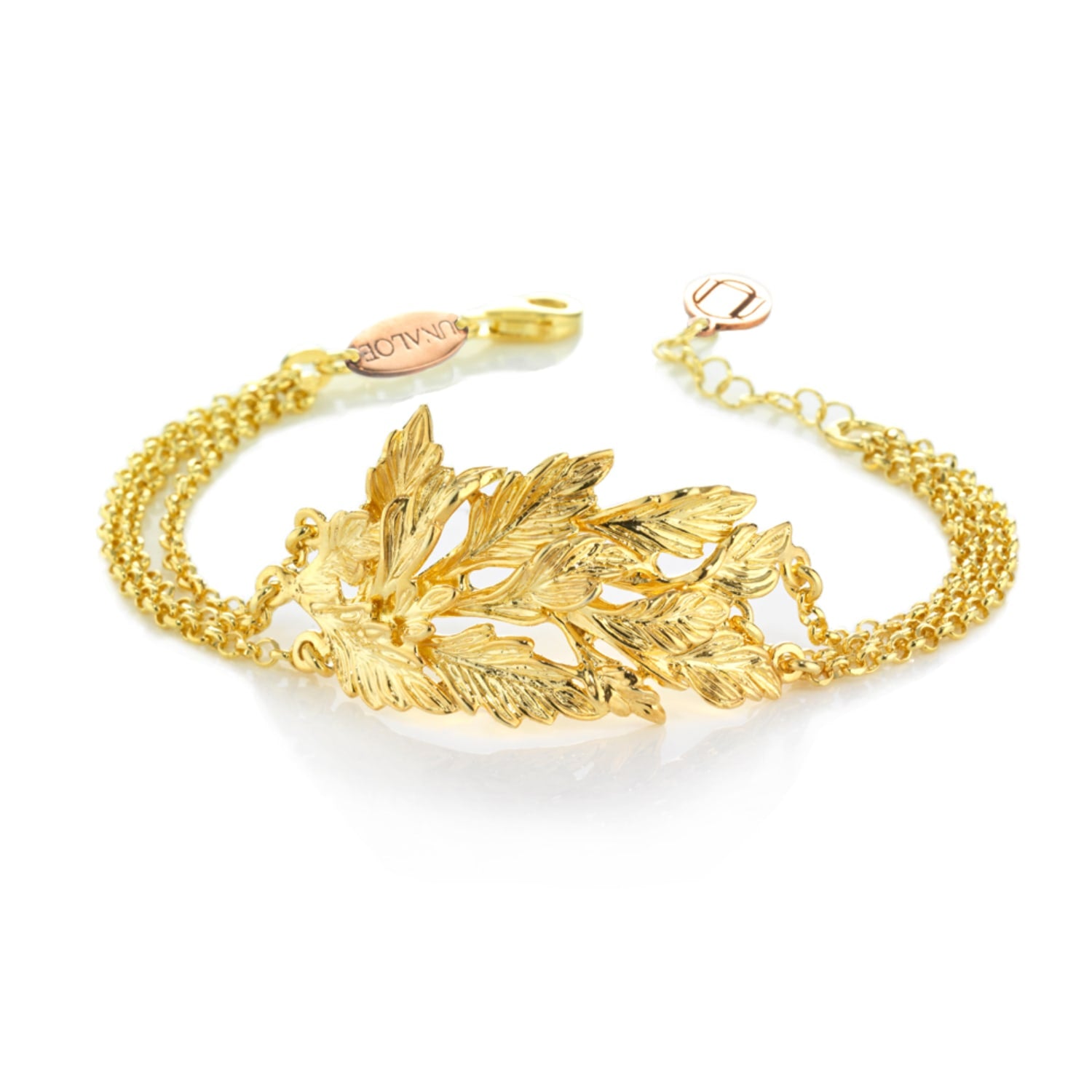 Bracelet Leaf Gold Plated Silver