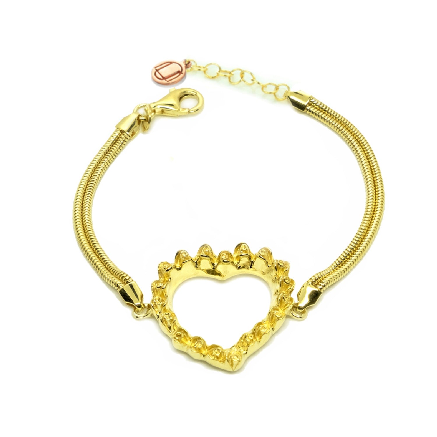 Heart Of Roses Bracelet In Gold-Plated, Sterling Silver