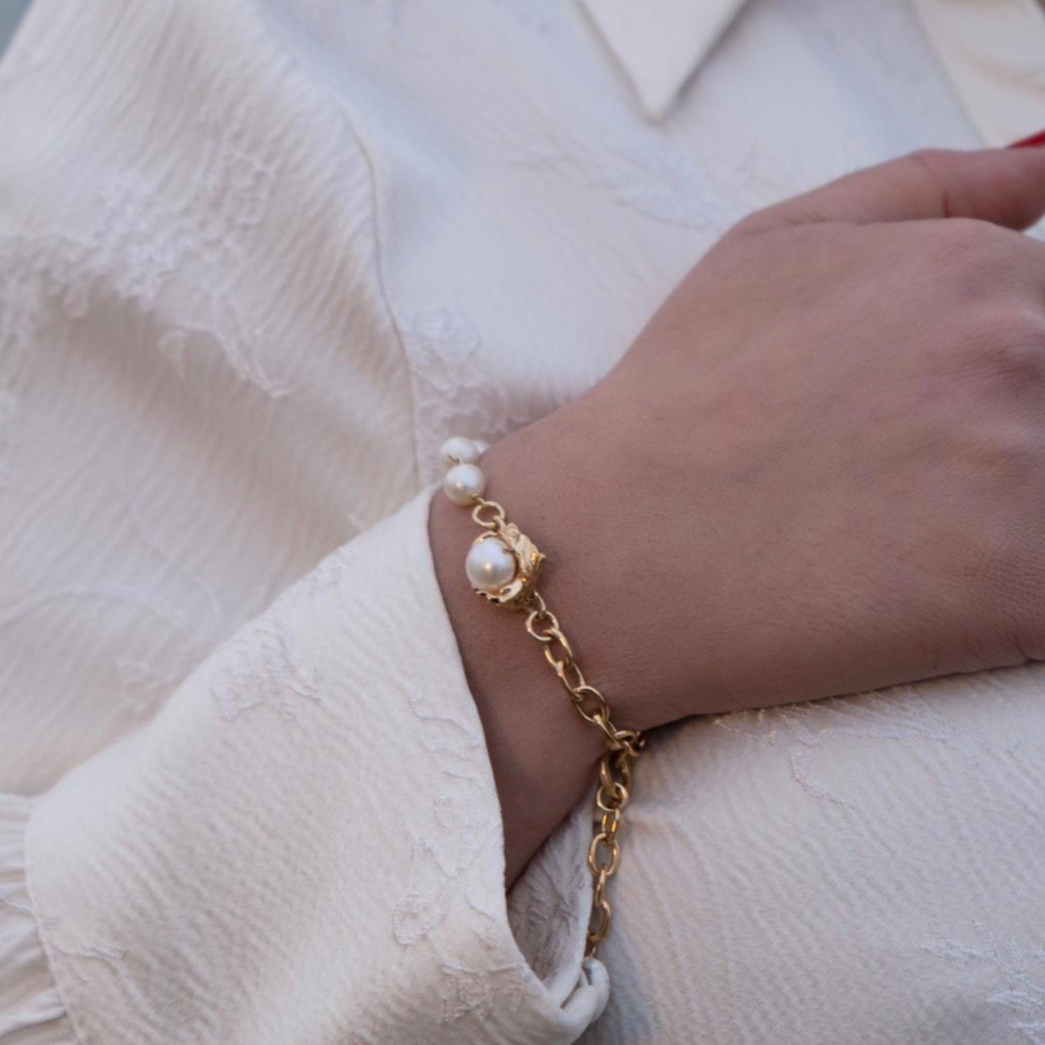 Bracelet Lumina Gold-Plated With Pearl