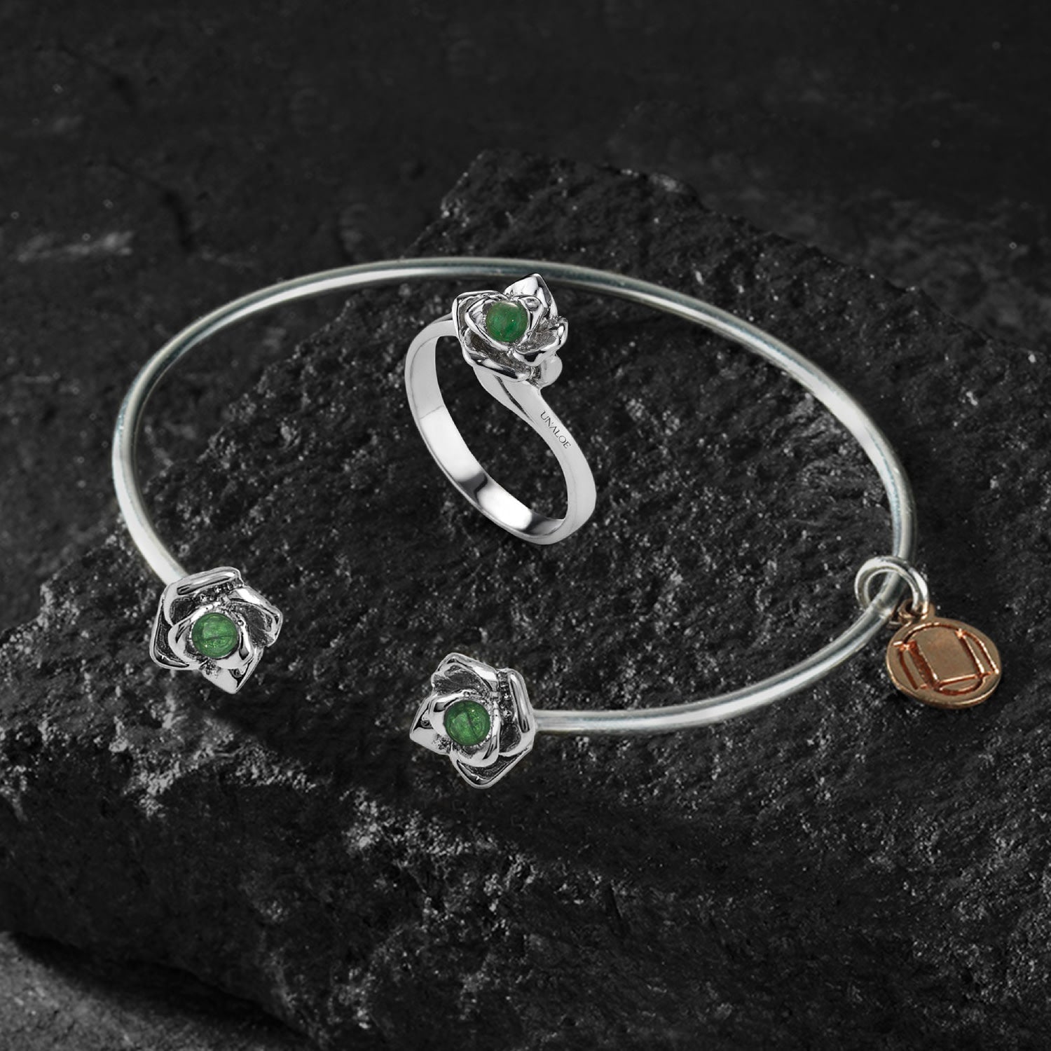Bracelet Magnifica Sterling Silver With Natural Emerald