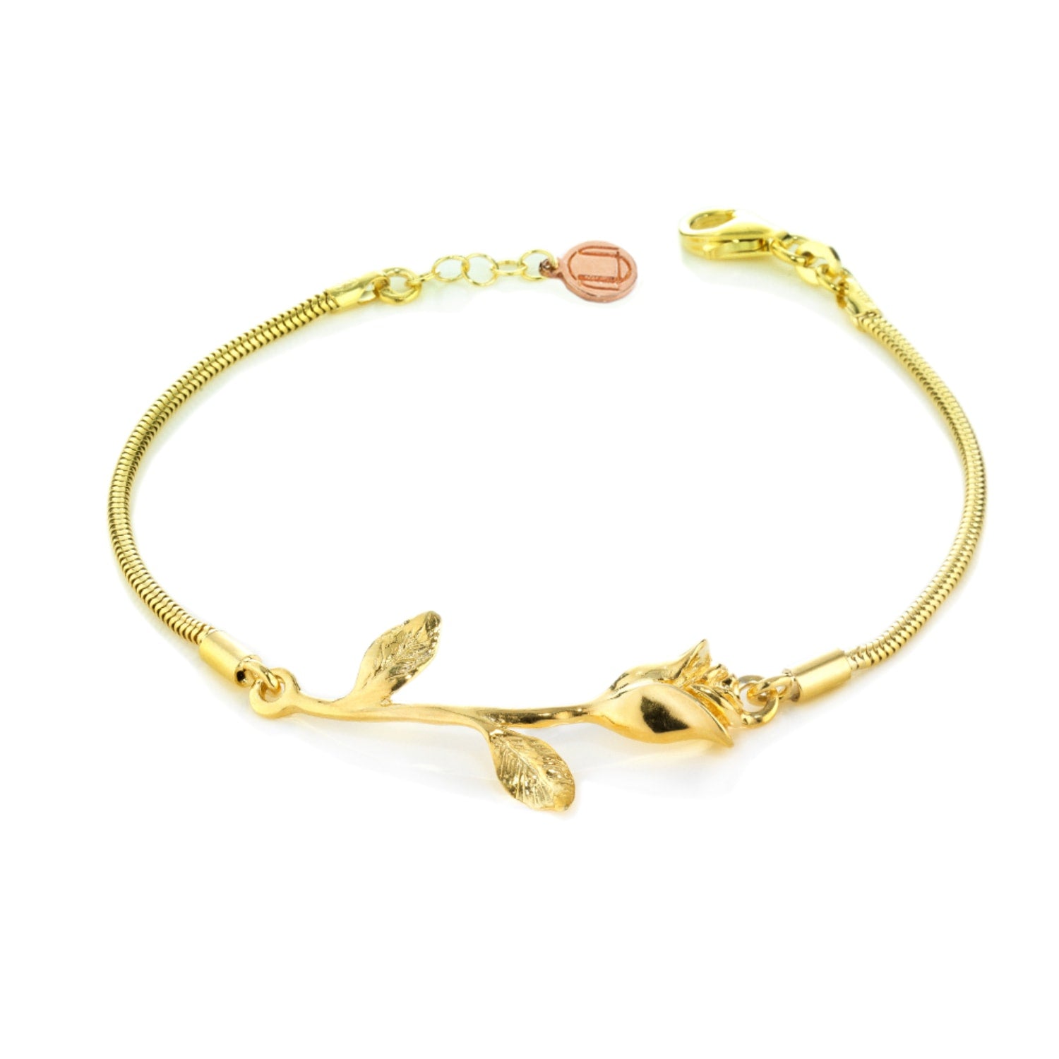 Bracelet Mood With Rose, Gold Plated