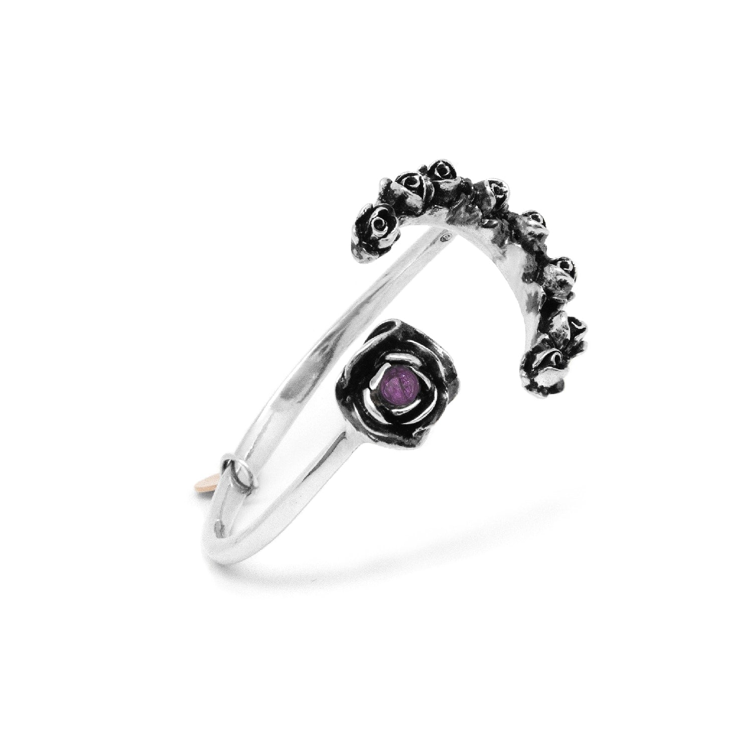 Bracelet Moon Sterling Silver With Natural Amethyst