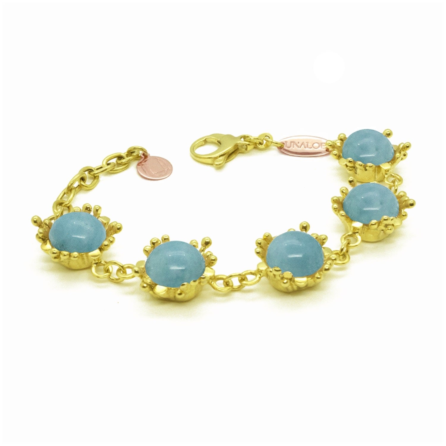 Bracelet Ribes Gold Plated With Natural Amazonite