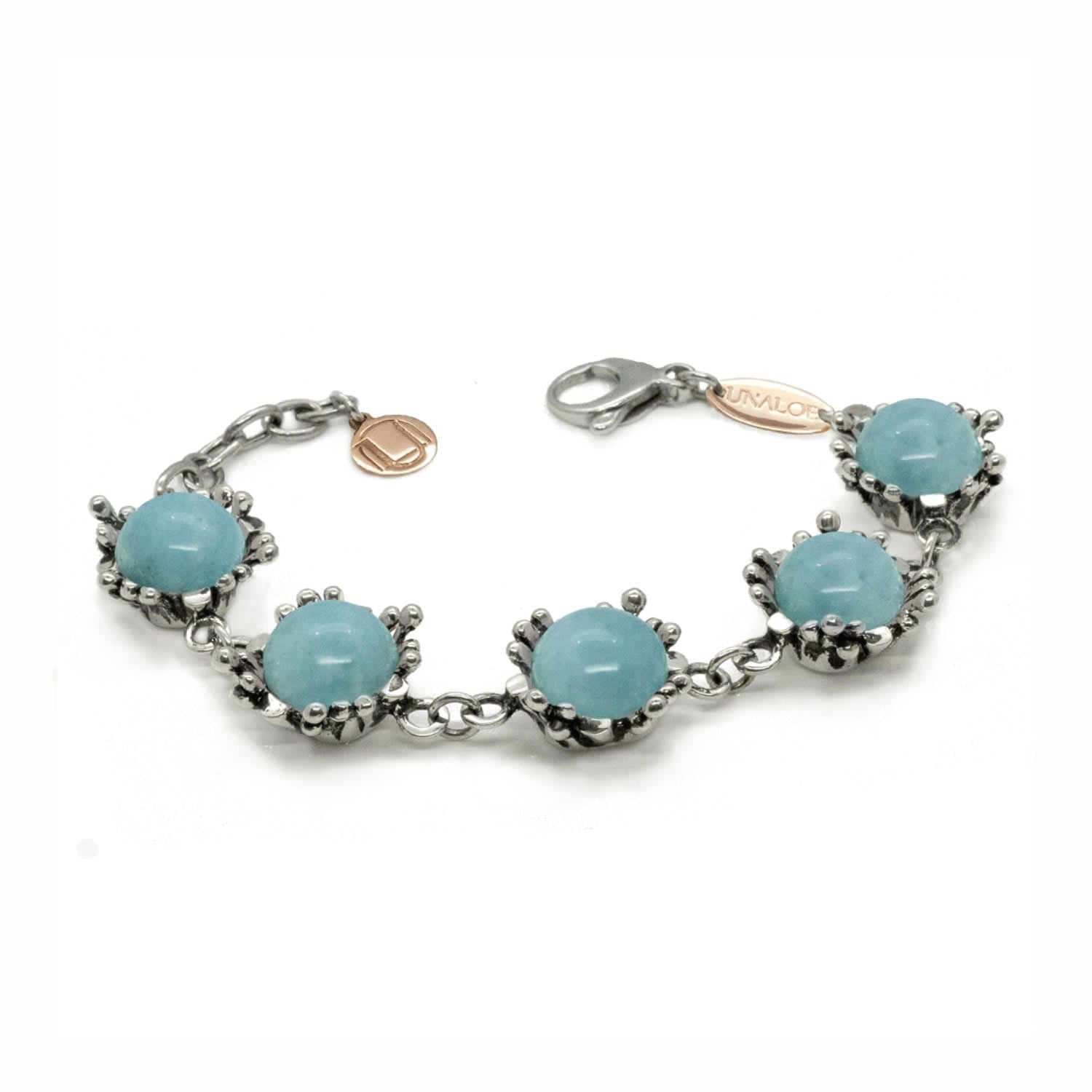 Bracelet Ribes Sterling Silver With Natural Amazonite