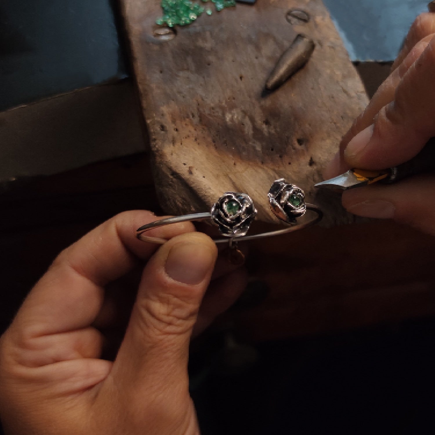 Bracelet Rocks Sterling Silver With Natural Sapphire