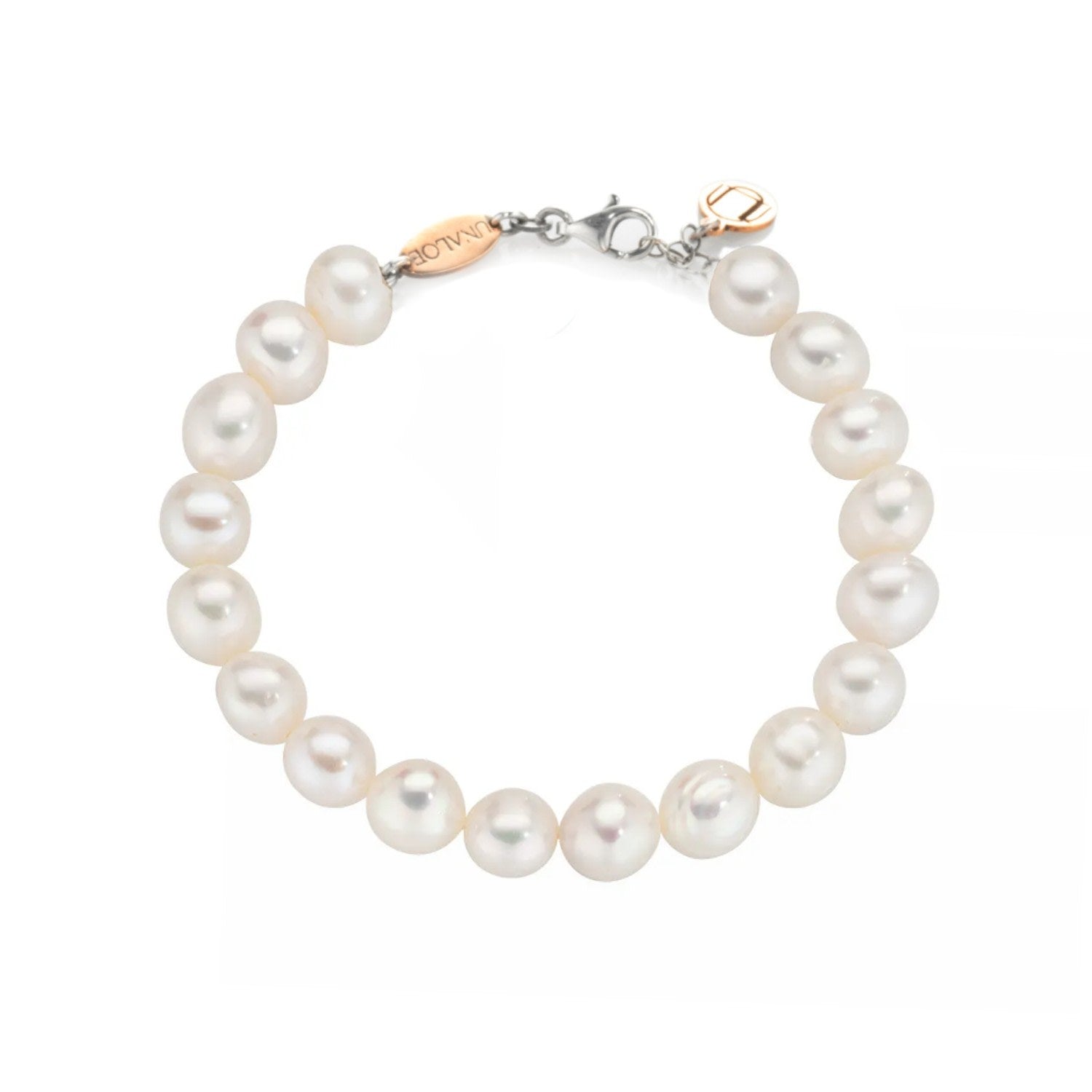 Bracelet White Pearls And Silver Beads