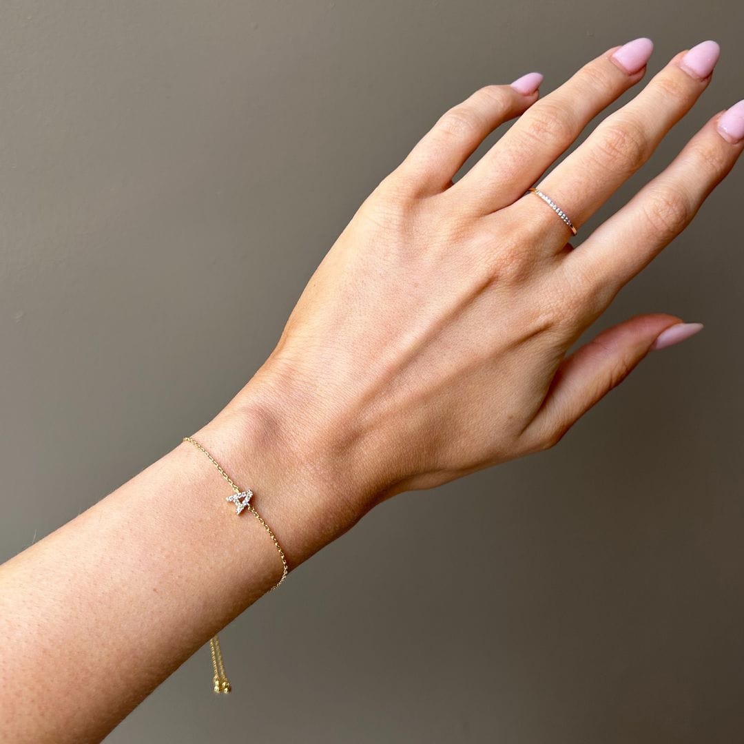 A Pave Initial Slider Bracelet
