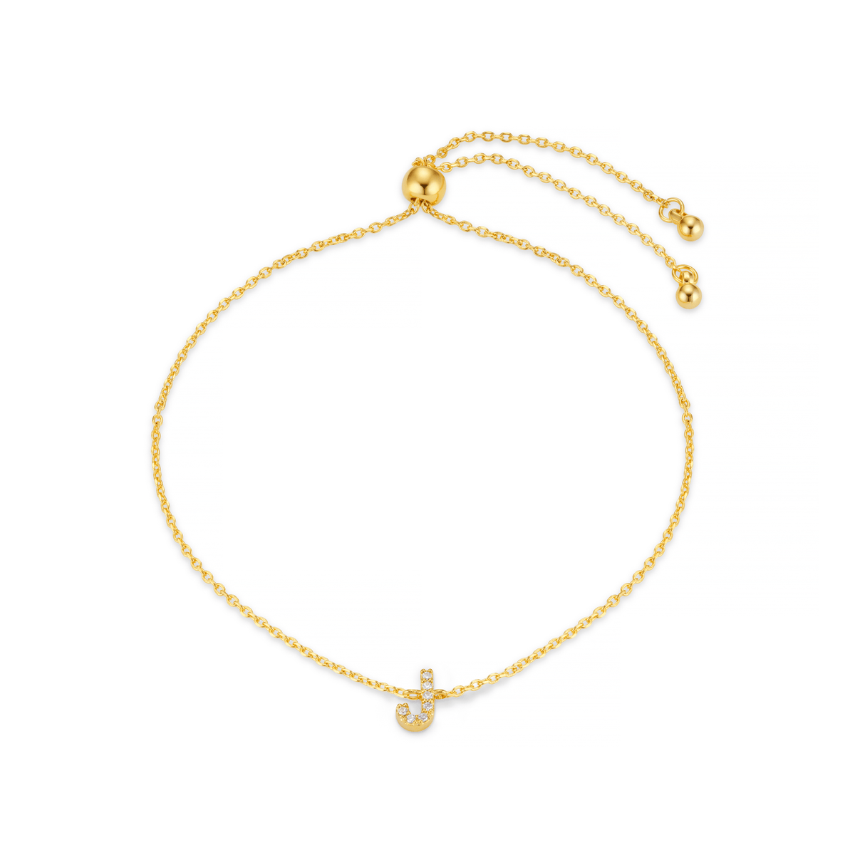 J Pave Initial Slider Bracelet