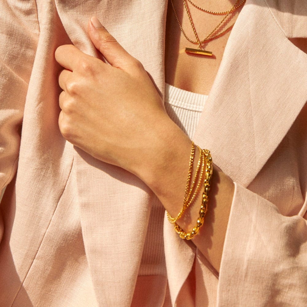 LUXE Interlocking Link Chain Bracelet - Gold