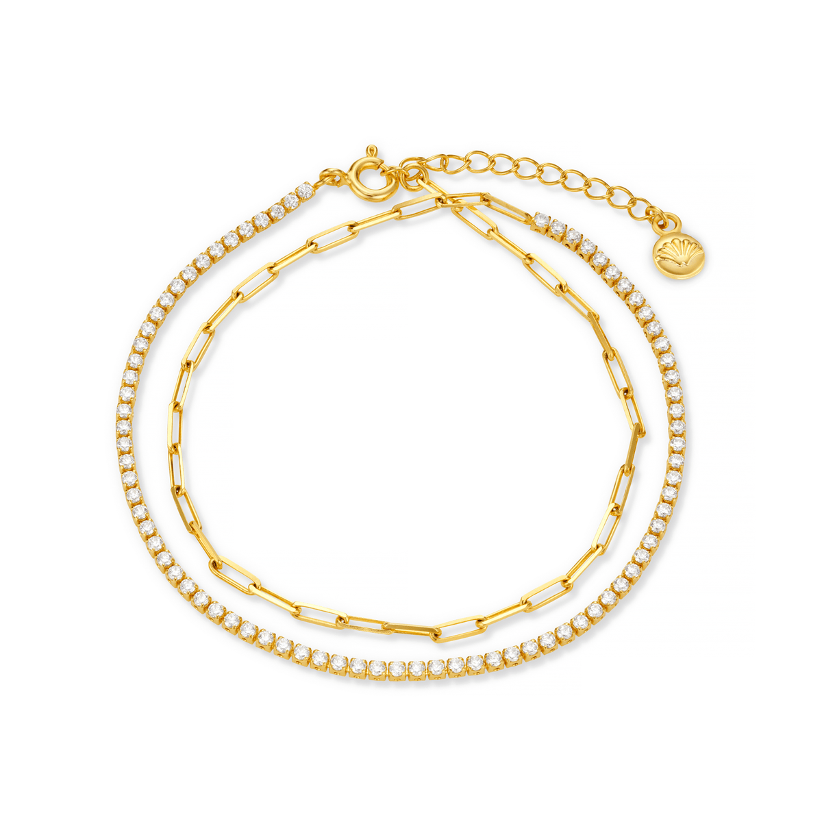 LUXE Wraparound Tennis & Chain Bracelet