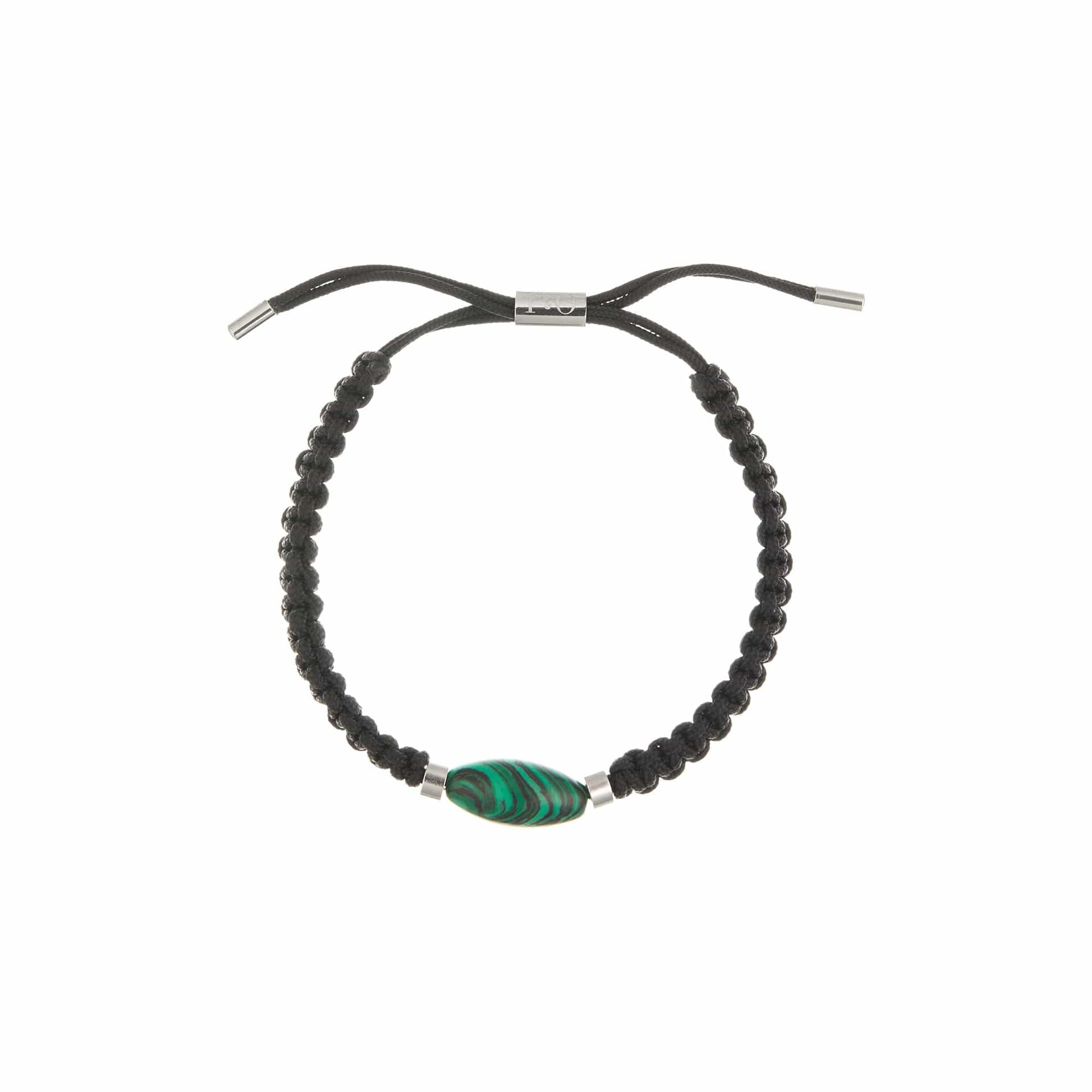 Malachite Bead & Cord Bracelet