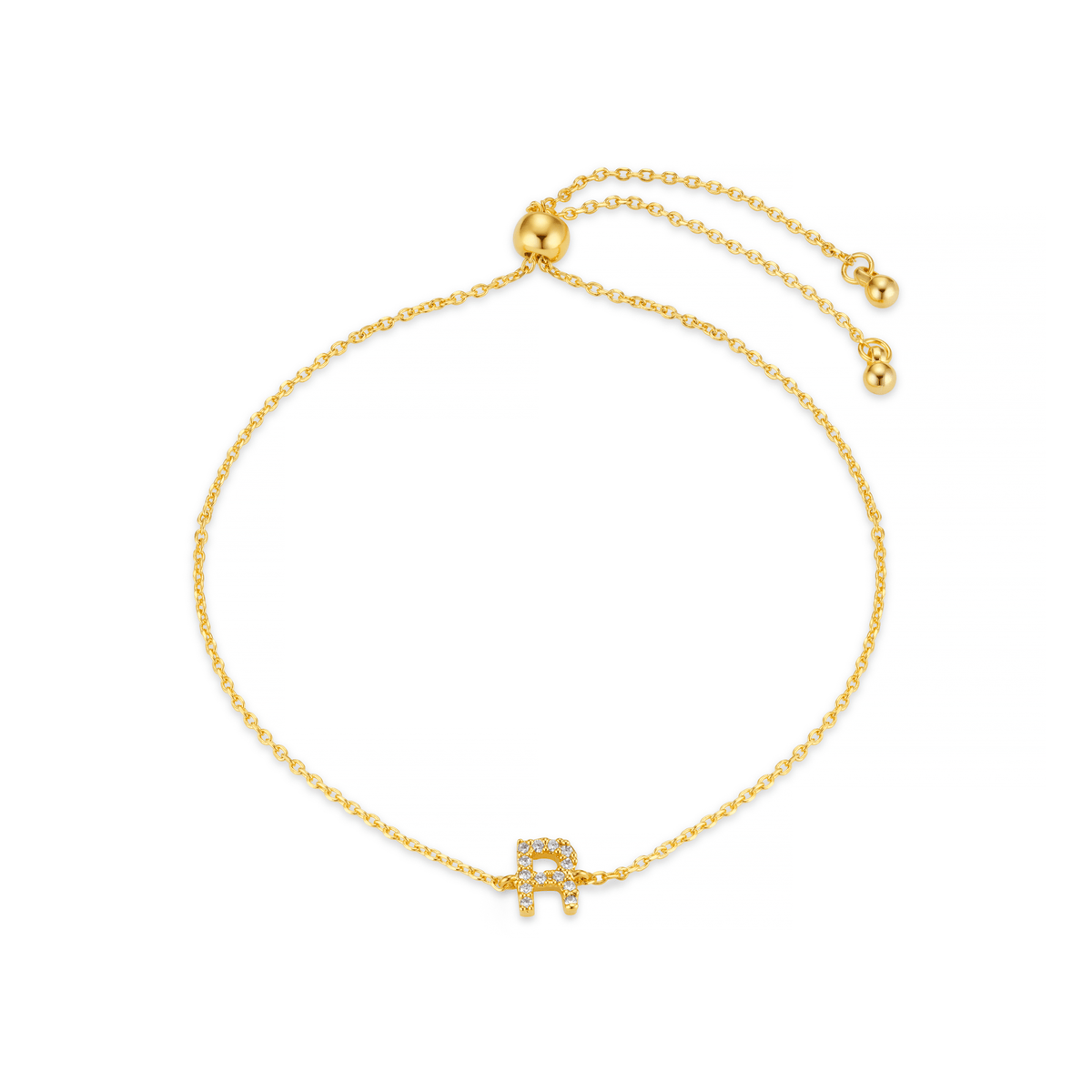 R Pave Initial Slider Bracelet